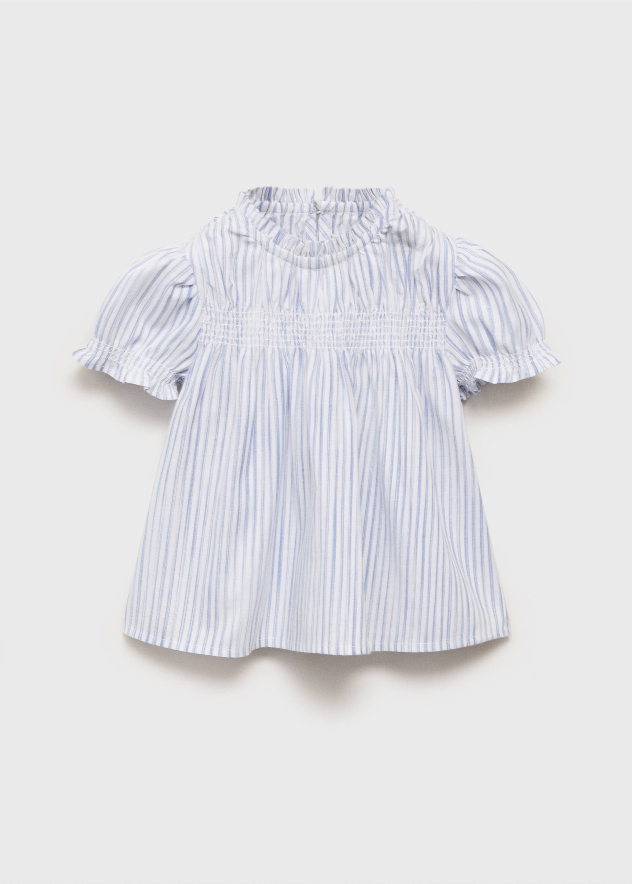 Blouse froncée rayures - Article sans modèle, Bleu ciel. Ref: 17053284-00.
