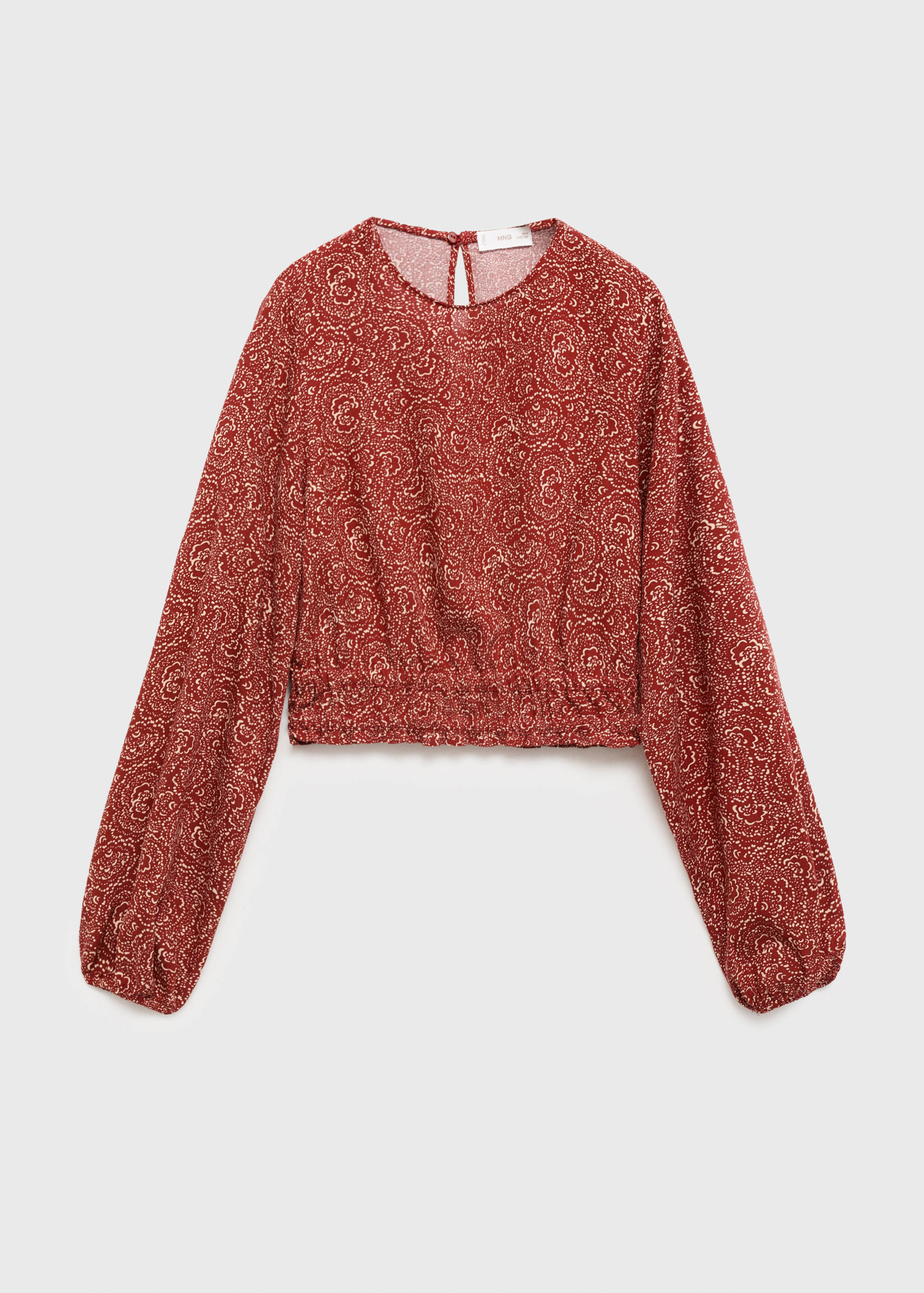 Mönstrad blus ballongärm - Artikel utan modell