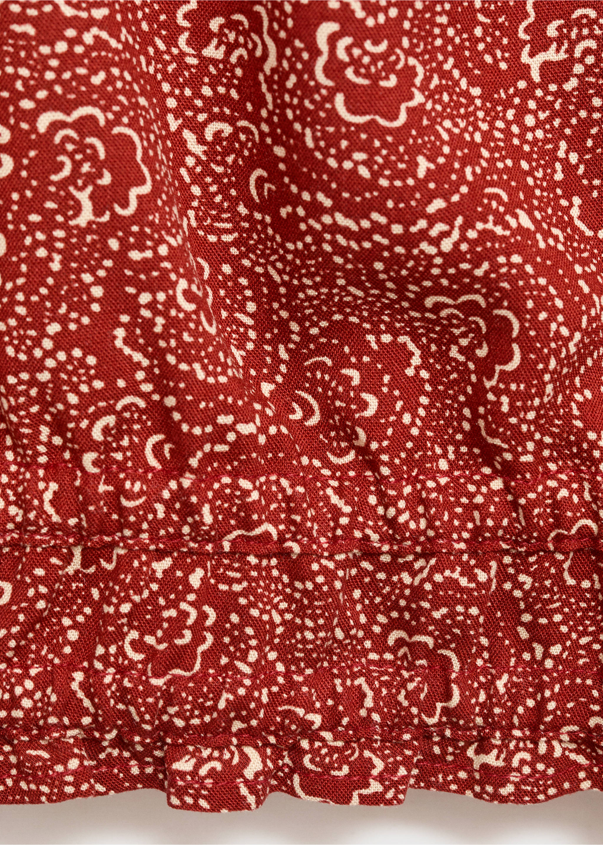 Mönstrad blus ballongärm - Detaljer om artikeln 8, Bränd orange. Ref: 17053286-00.