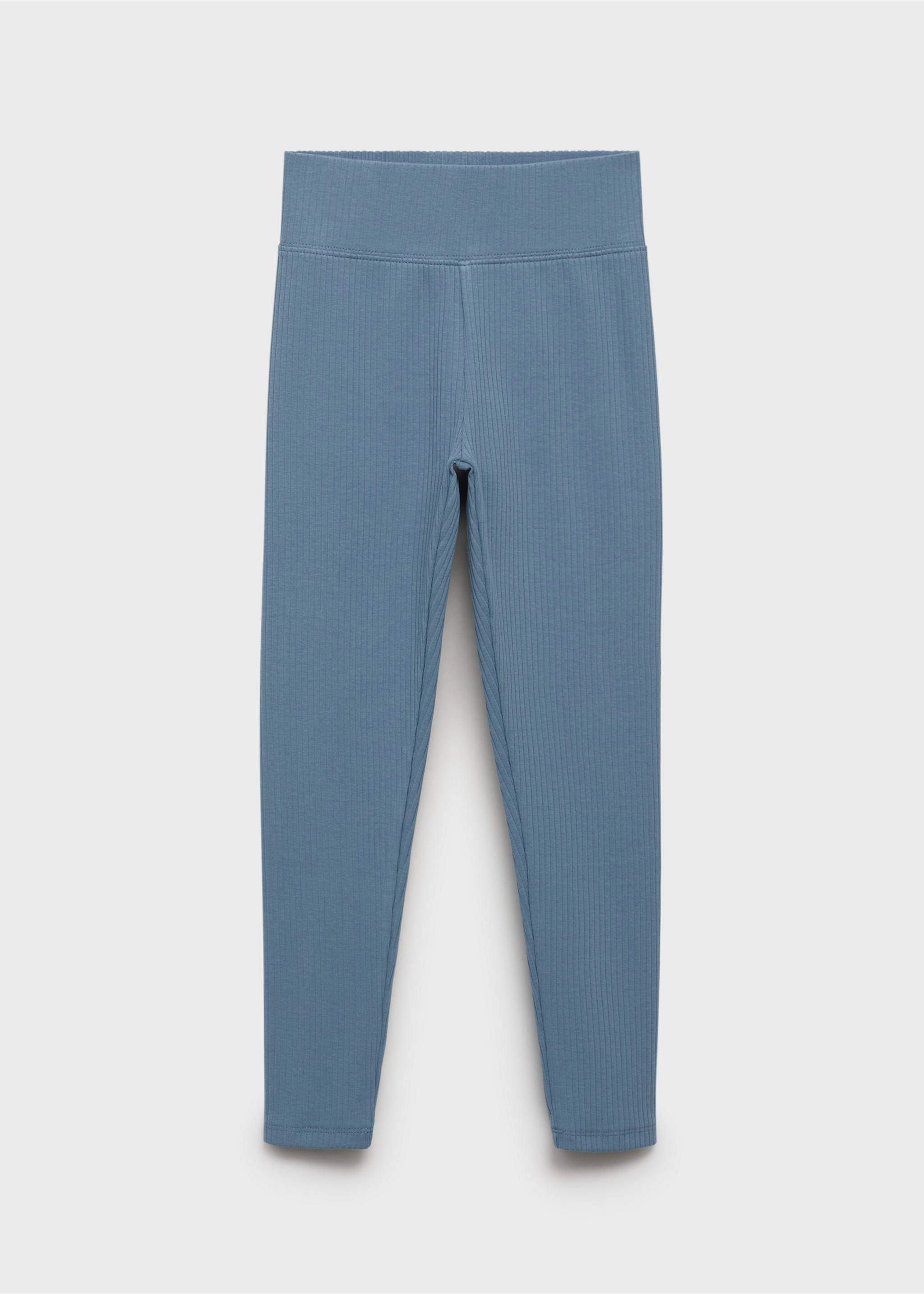 Cotton ribbed leggings - Article without model, Blue. Ref: 17053287-00.