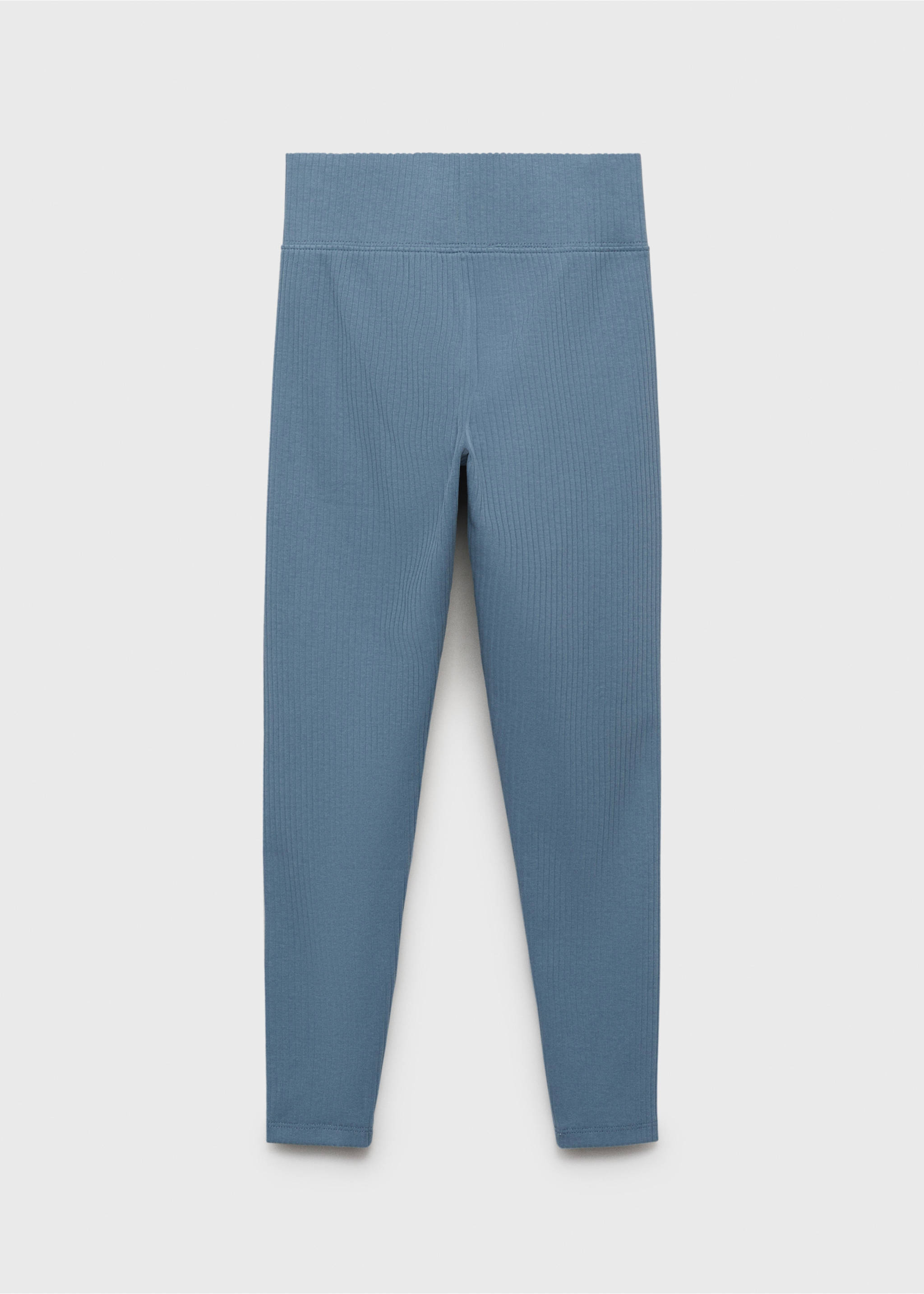 Cotton ribbed leggings - Reverse of the article, Blue. Ref: 17053287-00.