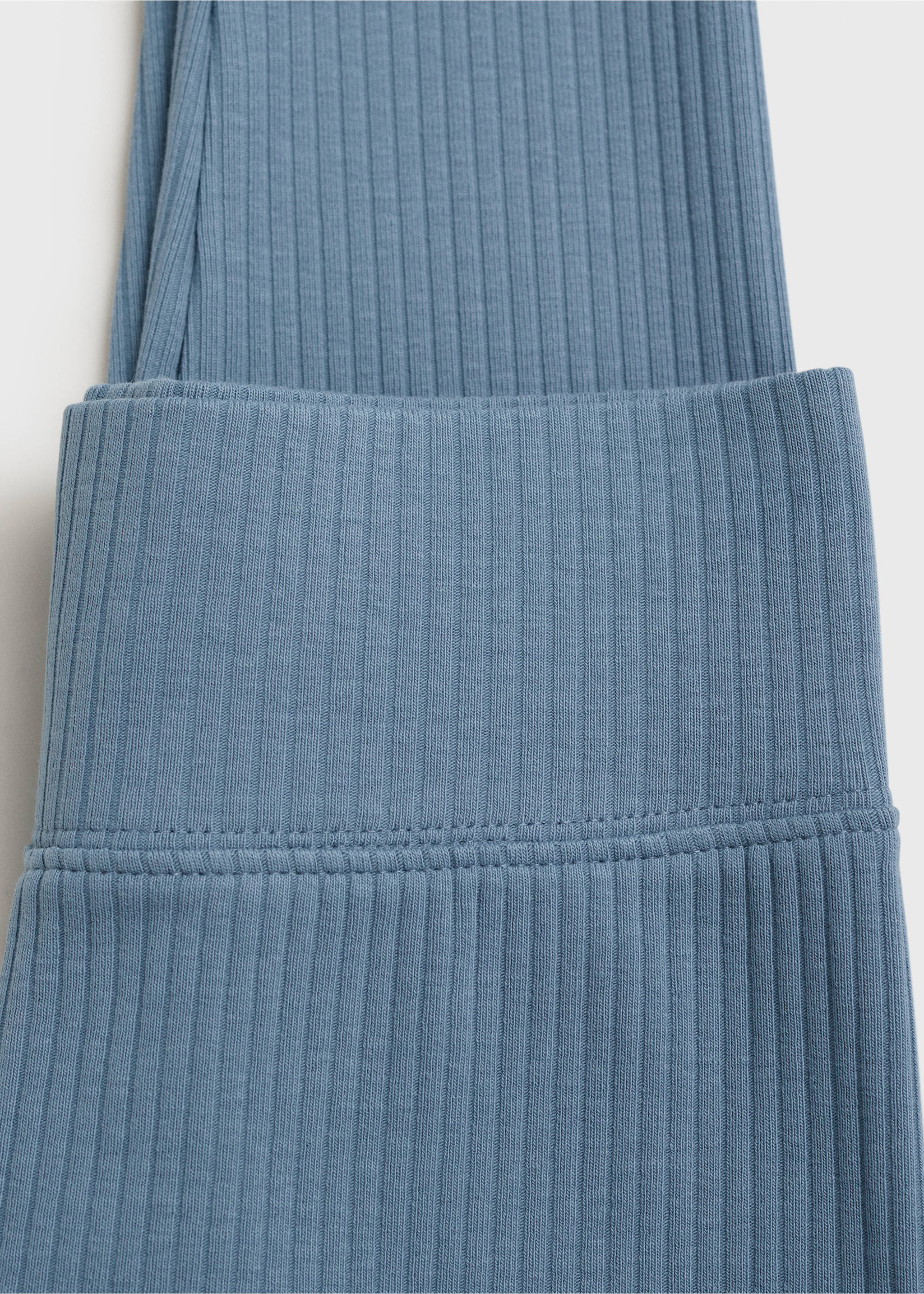Cotton ribbed leggings - Details of the article 8, Blue. Ref: 17053287-00.