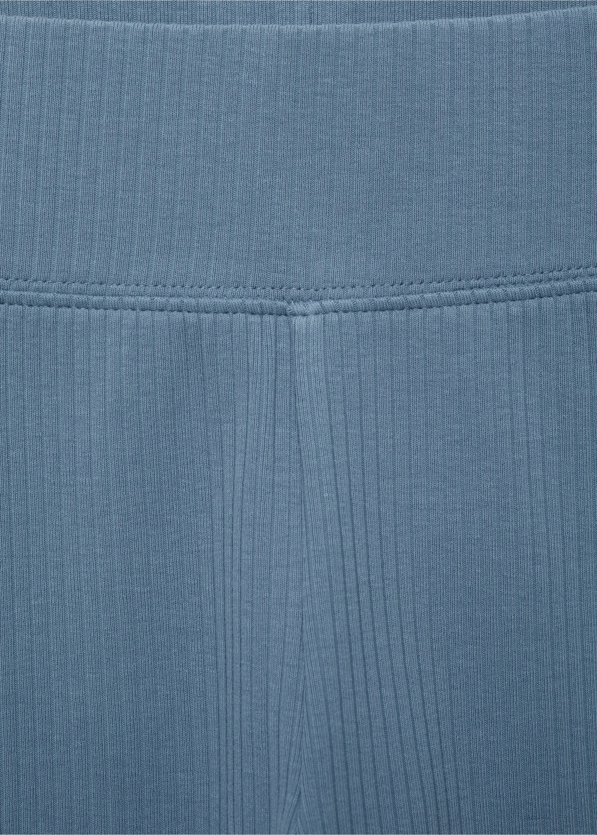 Cotton ribbed leggings - Details of the article 0, Blue. Ref: 17053287-00.