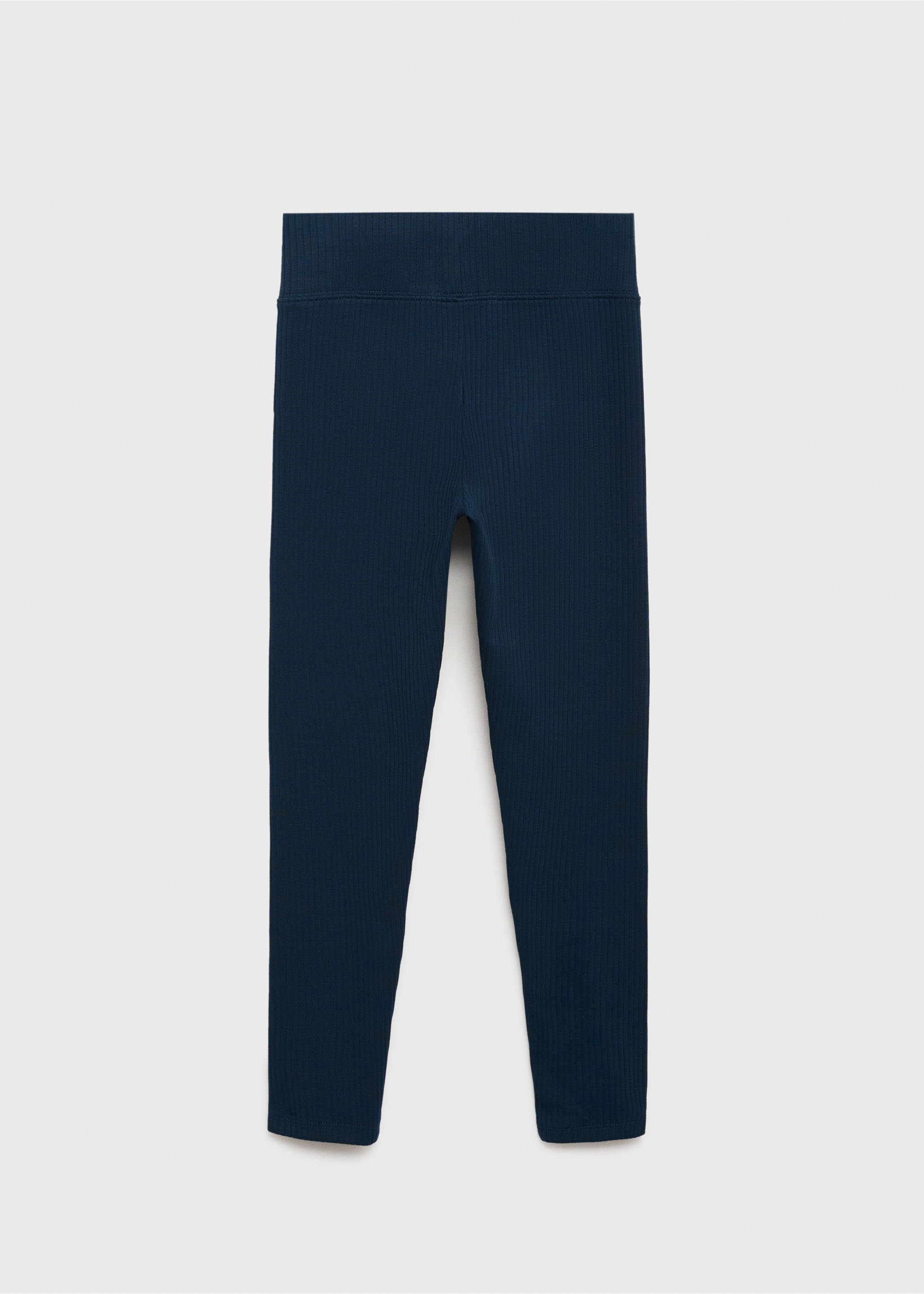 Cotton ribbed leggings - Reverse of the article, Navy. Ref: 17053287-00.