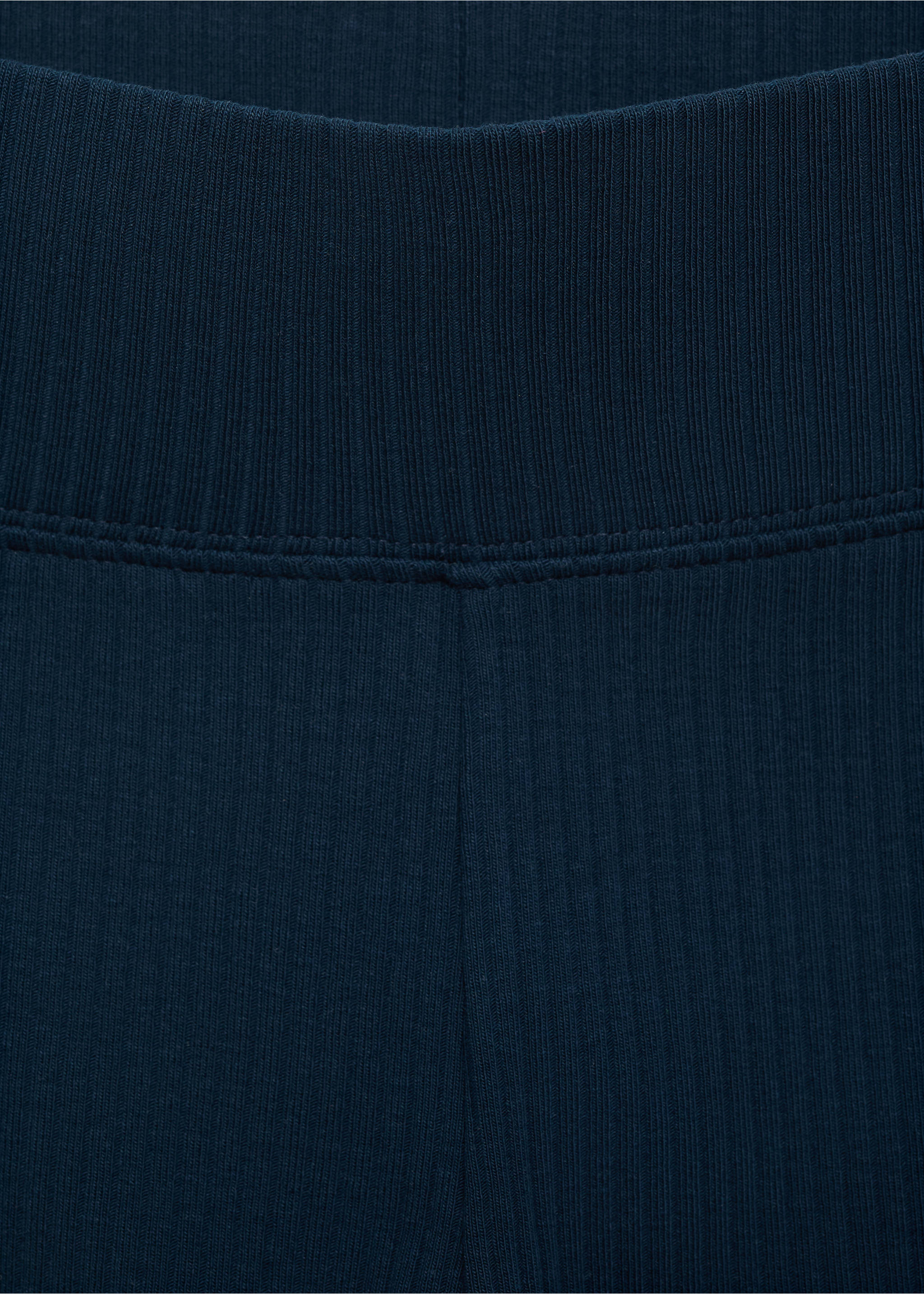 Cotton ribbed leggings - Details of the article 8, Navy. Ref: 17053287-00.