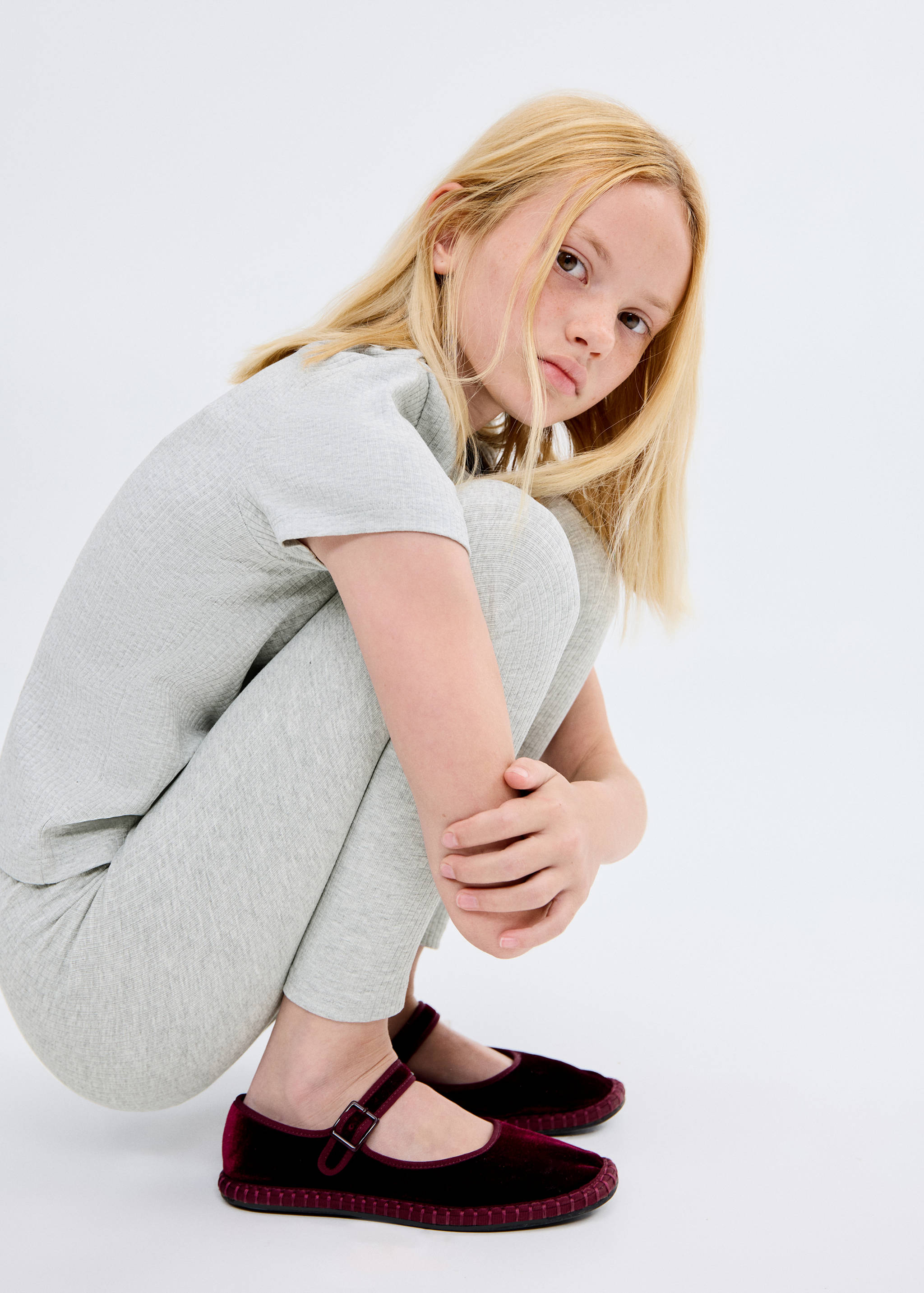 Cotton ribbed leggings - Medium plane