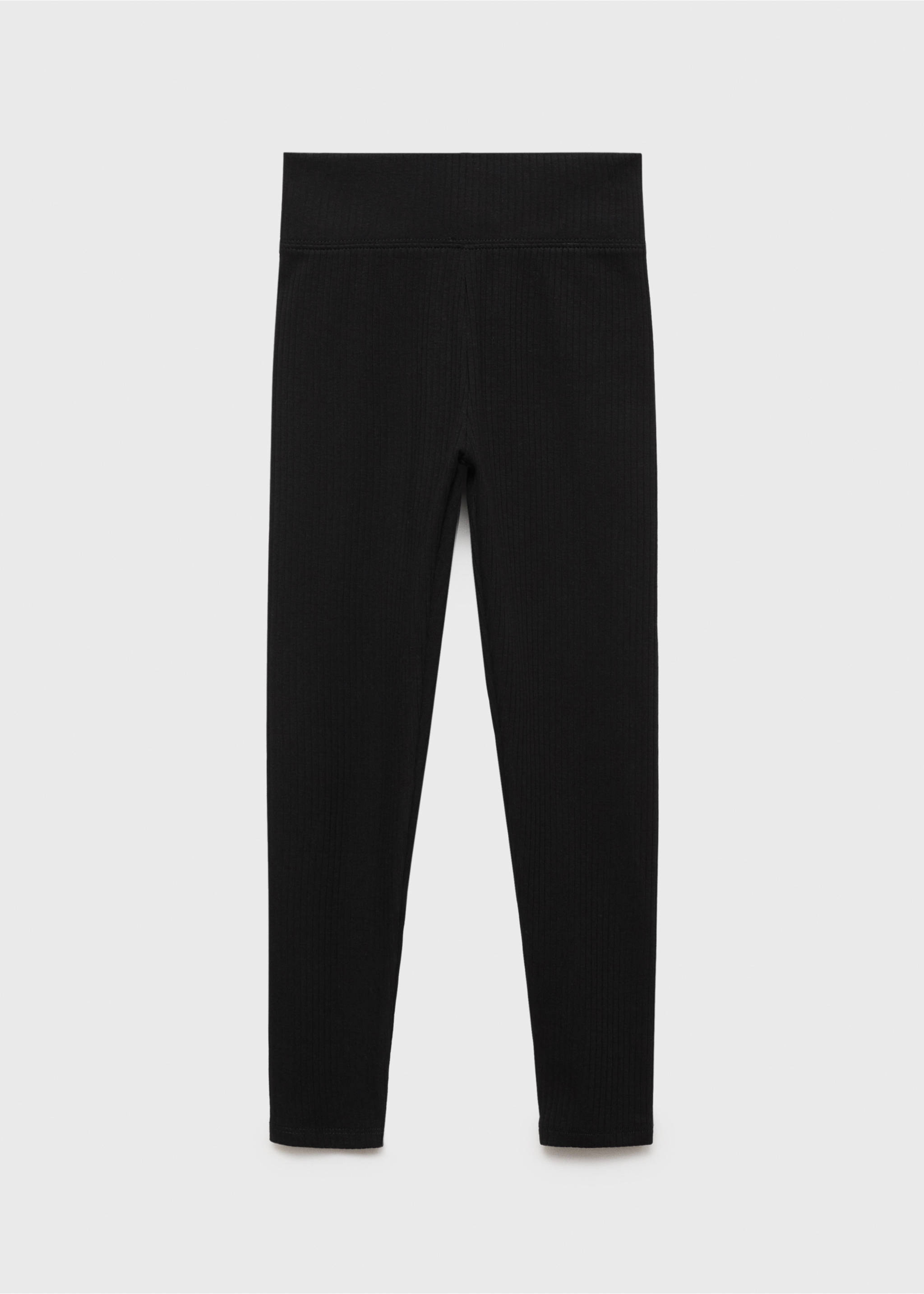 Cotton ribbed leggings - Article without model, Black. Ref: 17053287-00.