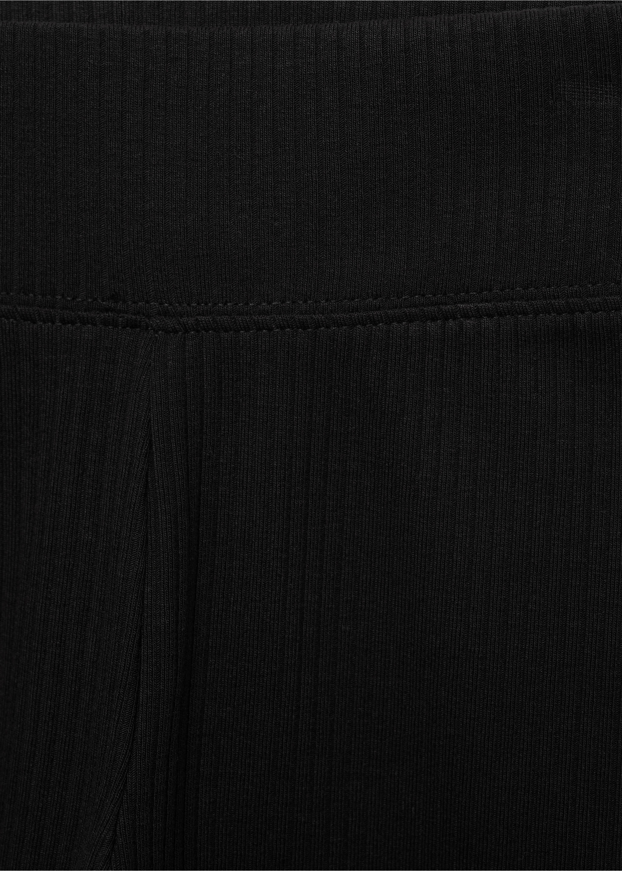 Cotton ribbed leggings - Details of the article 8, Black. Ref: 17053287-00.