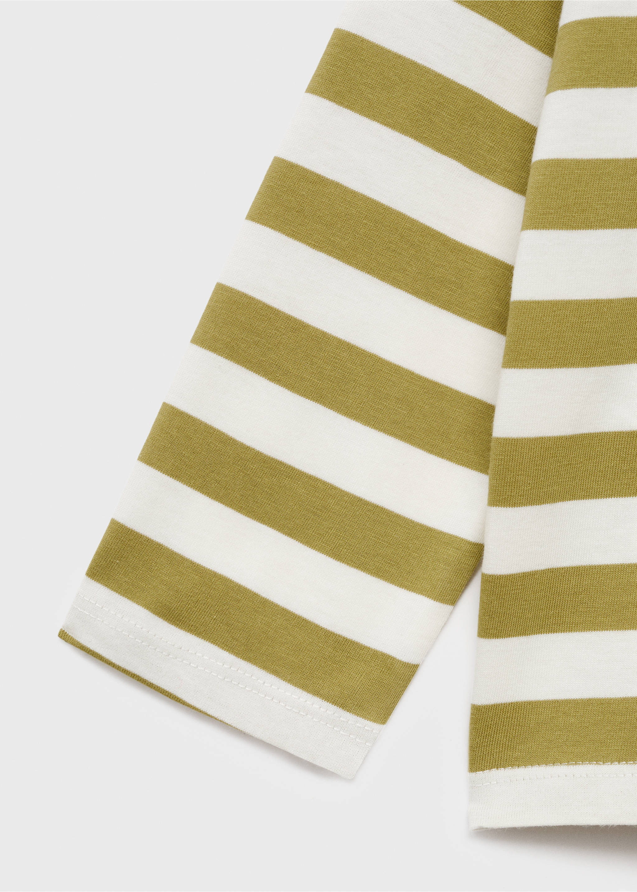 T-shirt à rayures poche - Détail de l'article 0, Citron vert. Ref: 17053288-00.