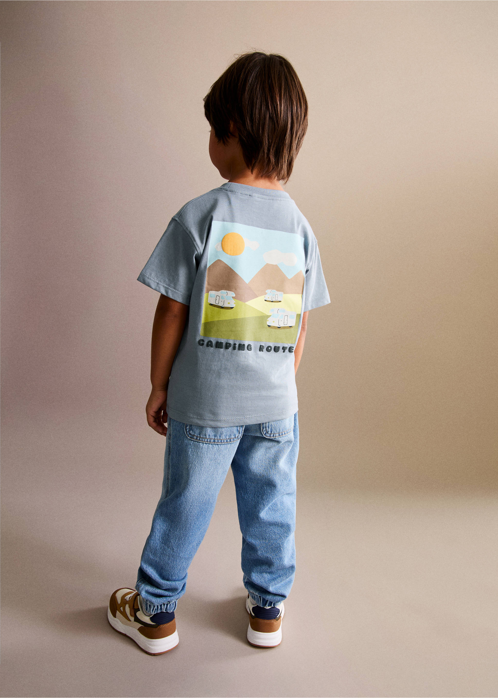 Mountain-print t-shirt - Medium plane, Blue. Ref: 17053290-00.