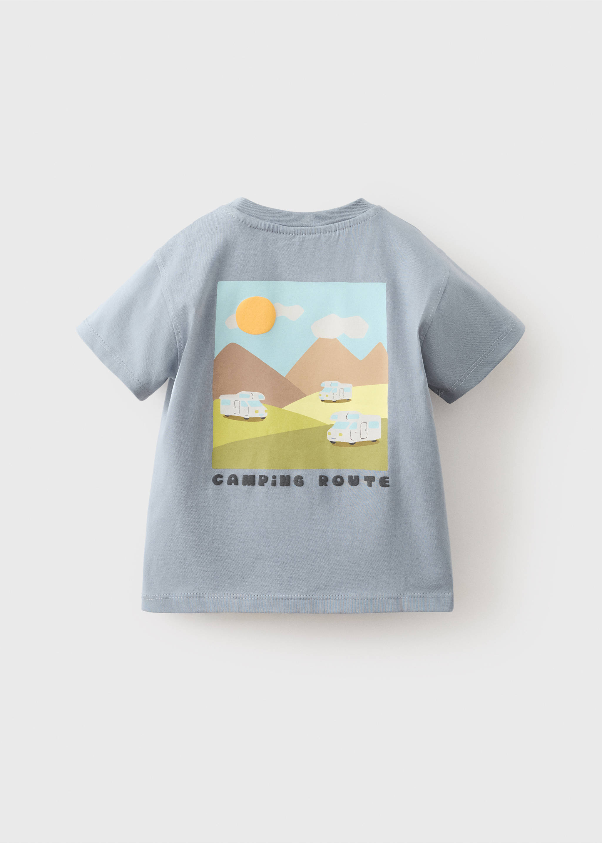 Mountain-print t-shirt - Reverse of the article, Blue. Ref: 17053290-00.