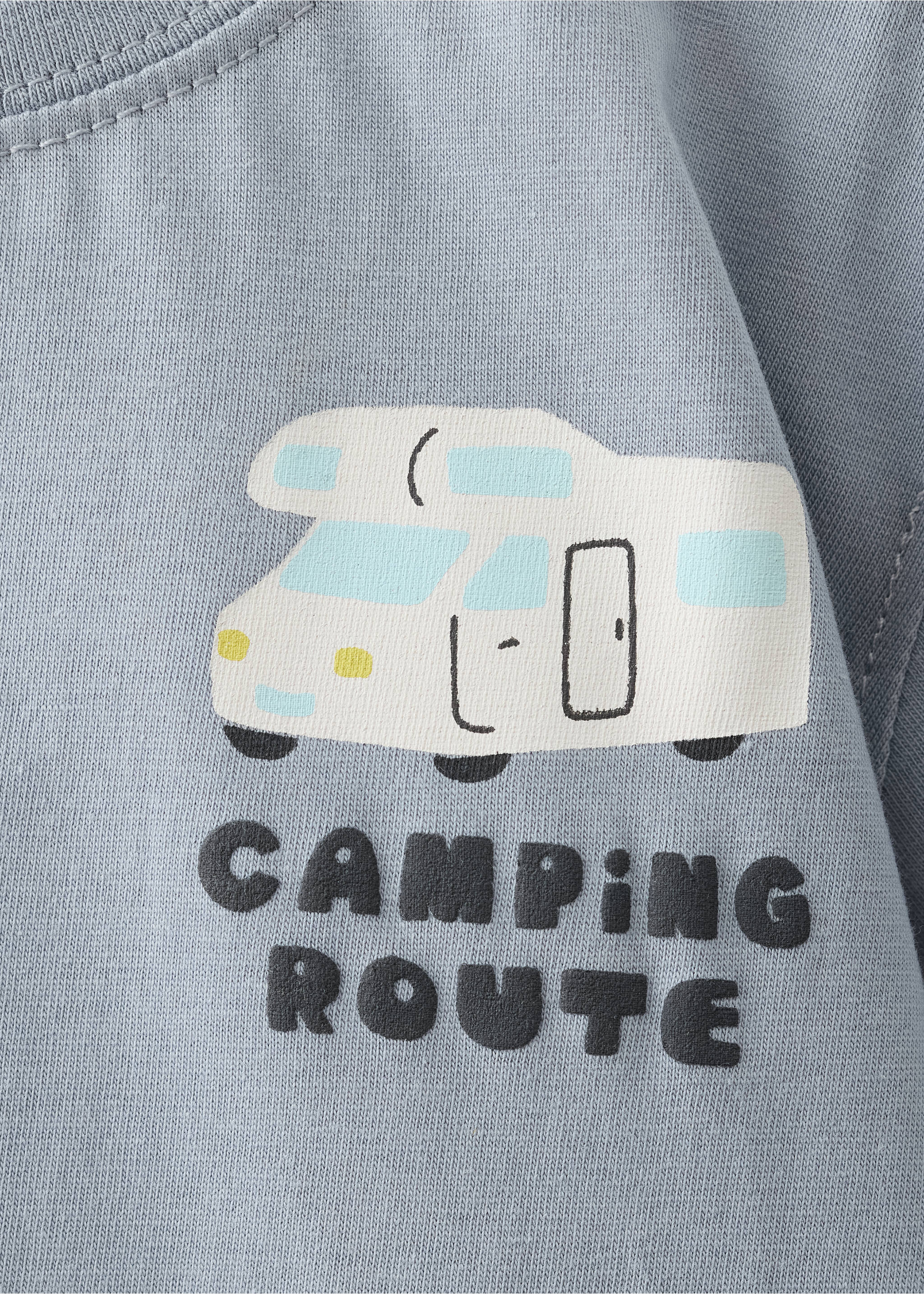 Mountain-print t-shirt - Details of the article 8, Blue. Ref: 17053290-00.