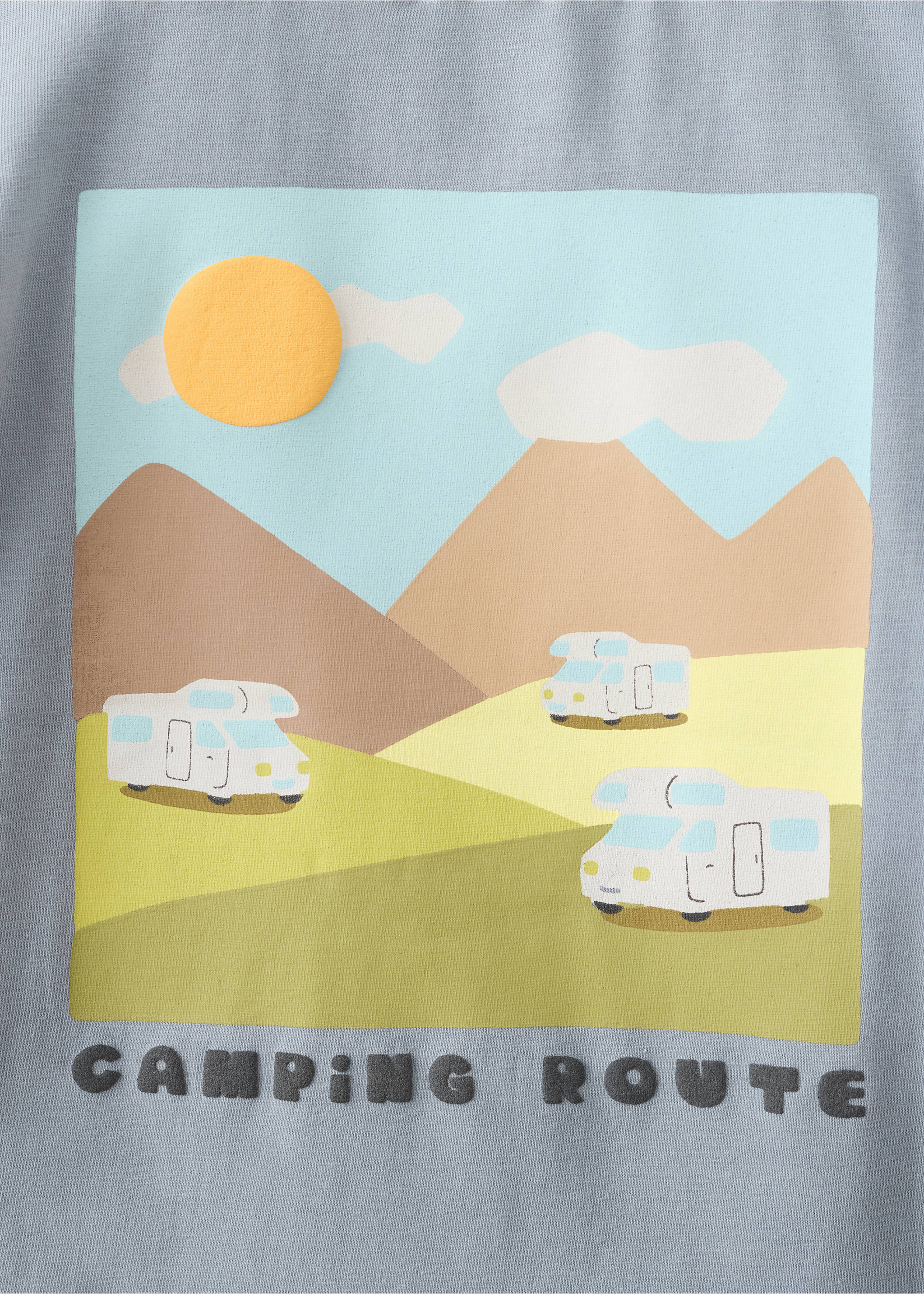 Mountain-print t-shirt - Details of the article 0, Blue. Ref: 17053290-00.