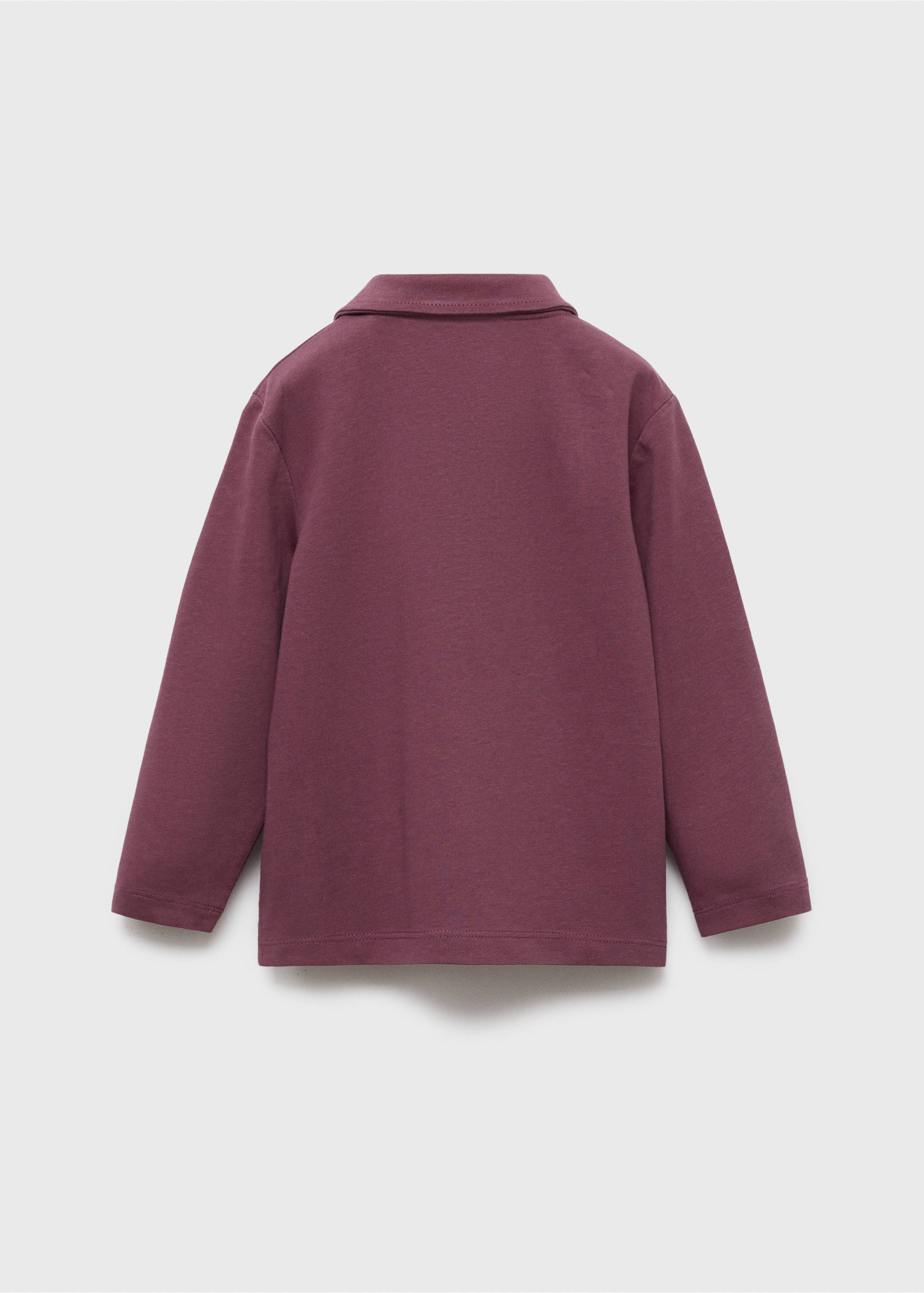 Plain cotton polo shirt - Reverse of the article, Pale Pink. Ref: 17053291-00.