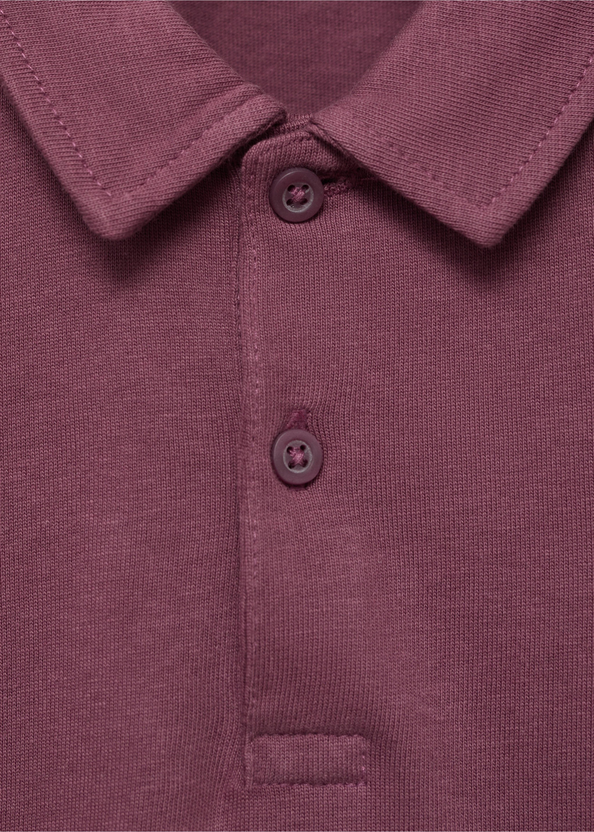 Plain cotton polo shirt - Details of the article 8, Pale Pink. Ref: 17053291-00.
