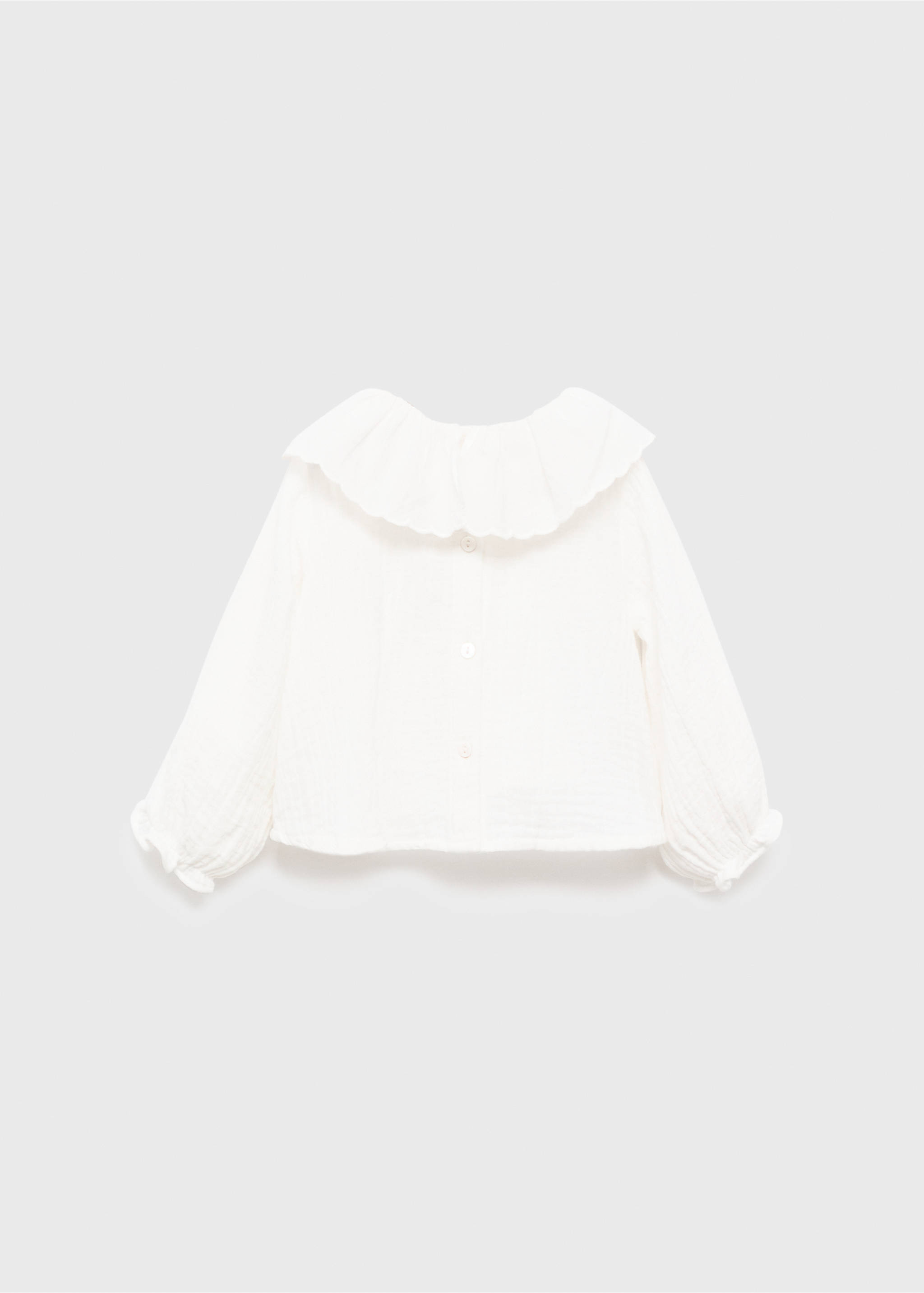 Camisa cuello babydoll - Reverso del artículo, Blanco roto. Ref: 17053294-00.