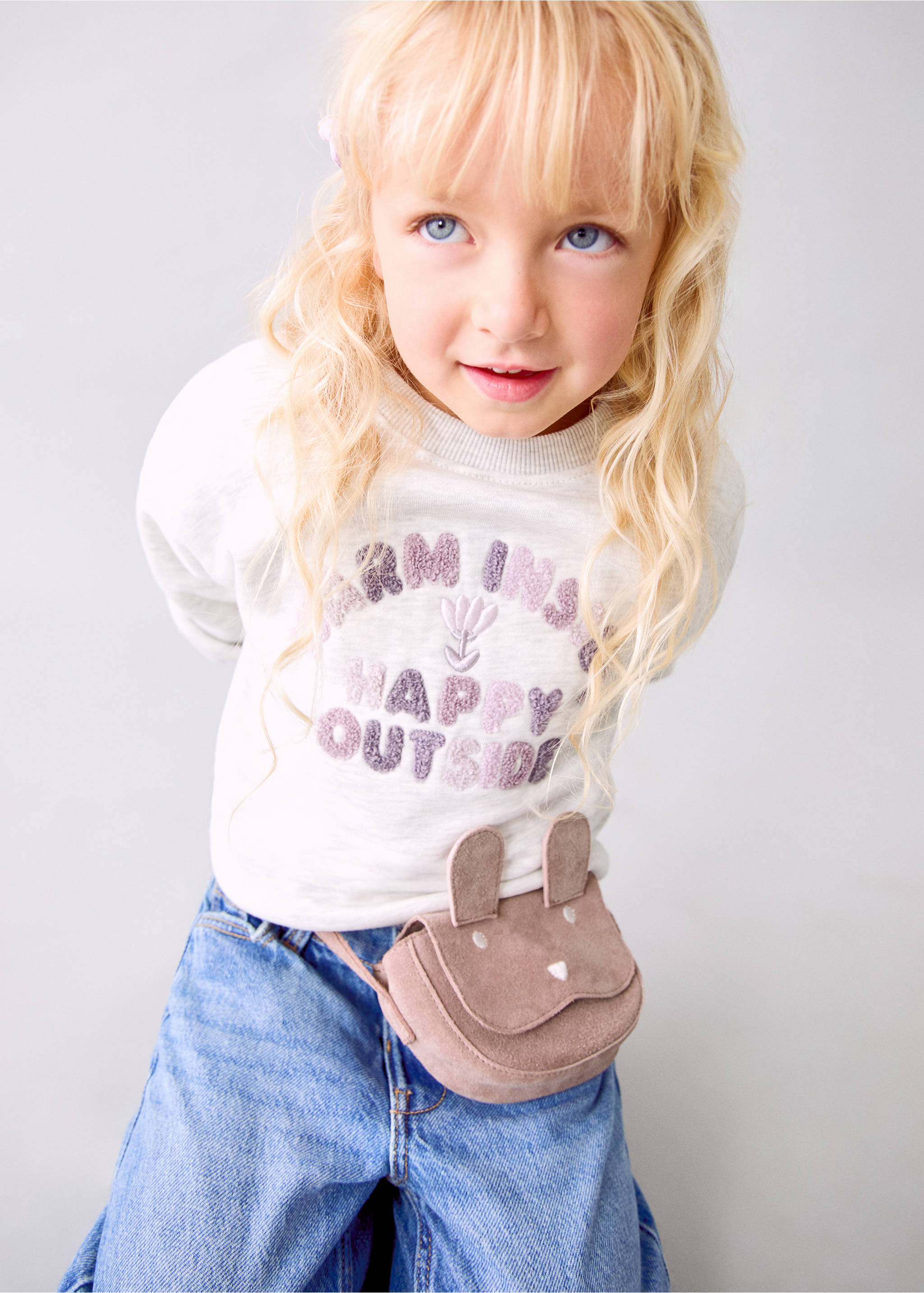 Sac cuir oreilles - Plan général, Rose pâle. Ref: 17053297-00.