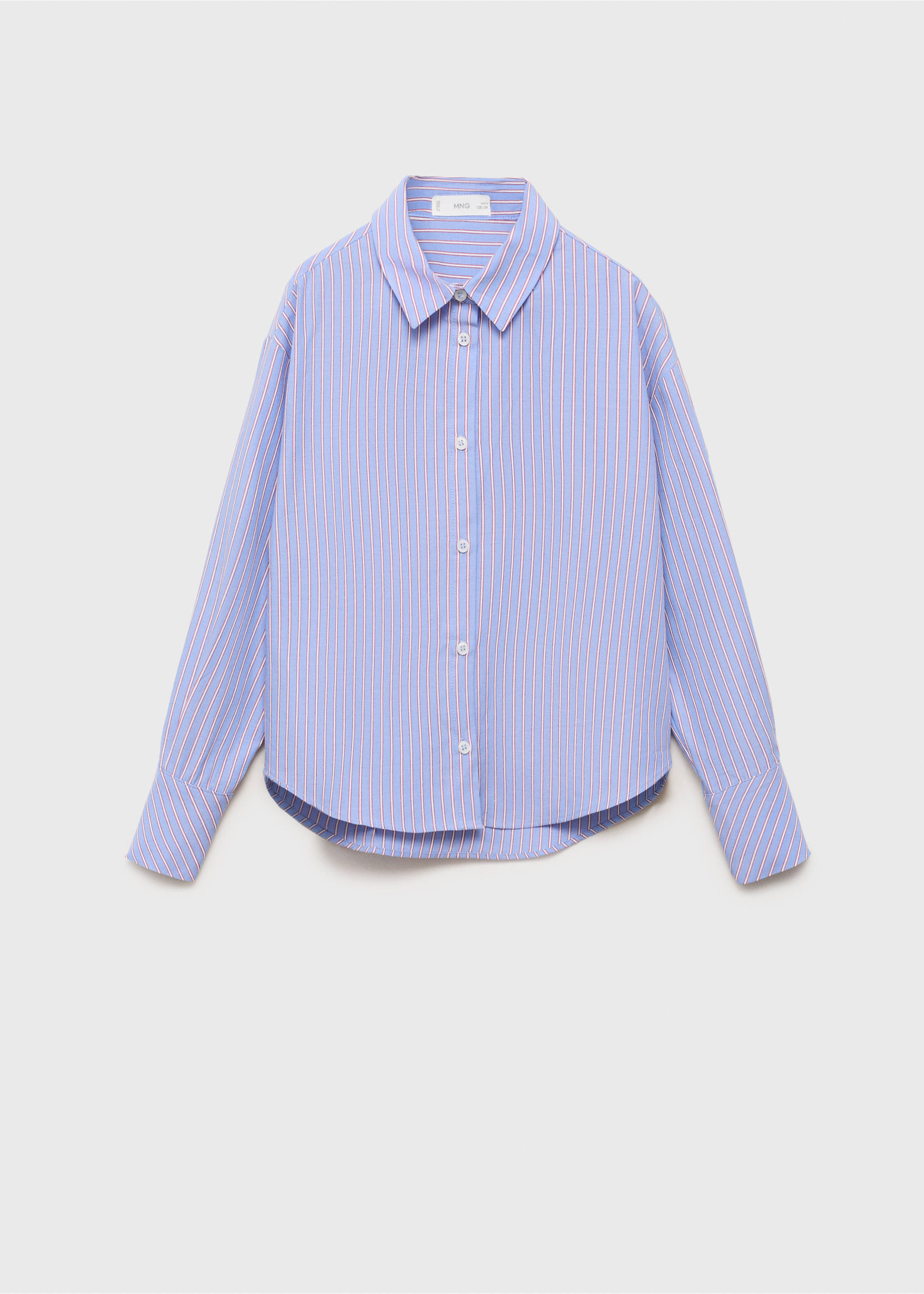 Oversized Baumwollhemd mit Streifenmuster - Artikel ohne Model, Blau. Ref: 17053304-00.