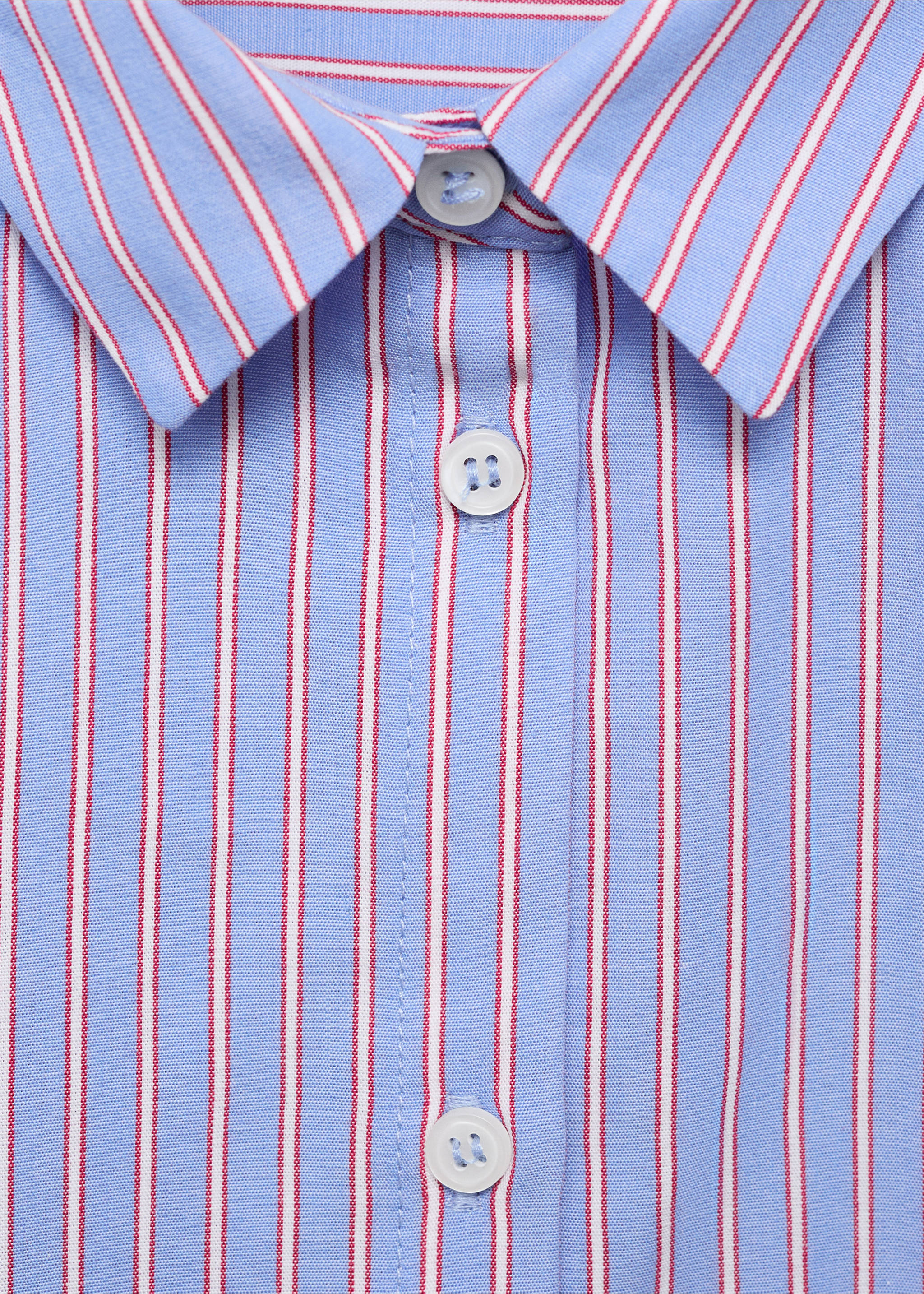 Oversized Baumwollhemd mit Streifenmuster - Detail des Artikels 8, Blau. Ref: 17053304-00.