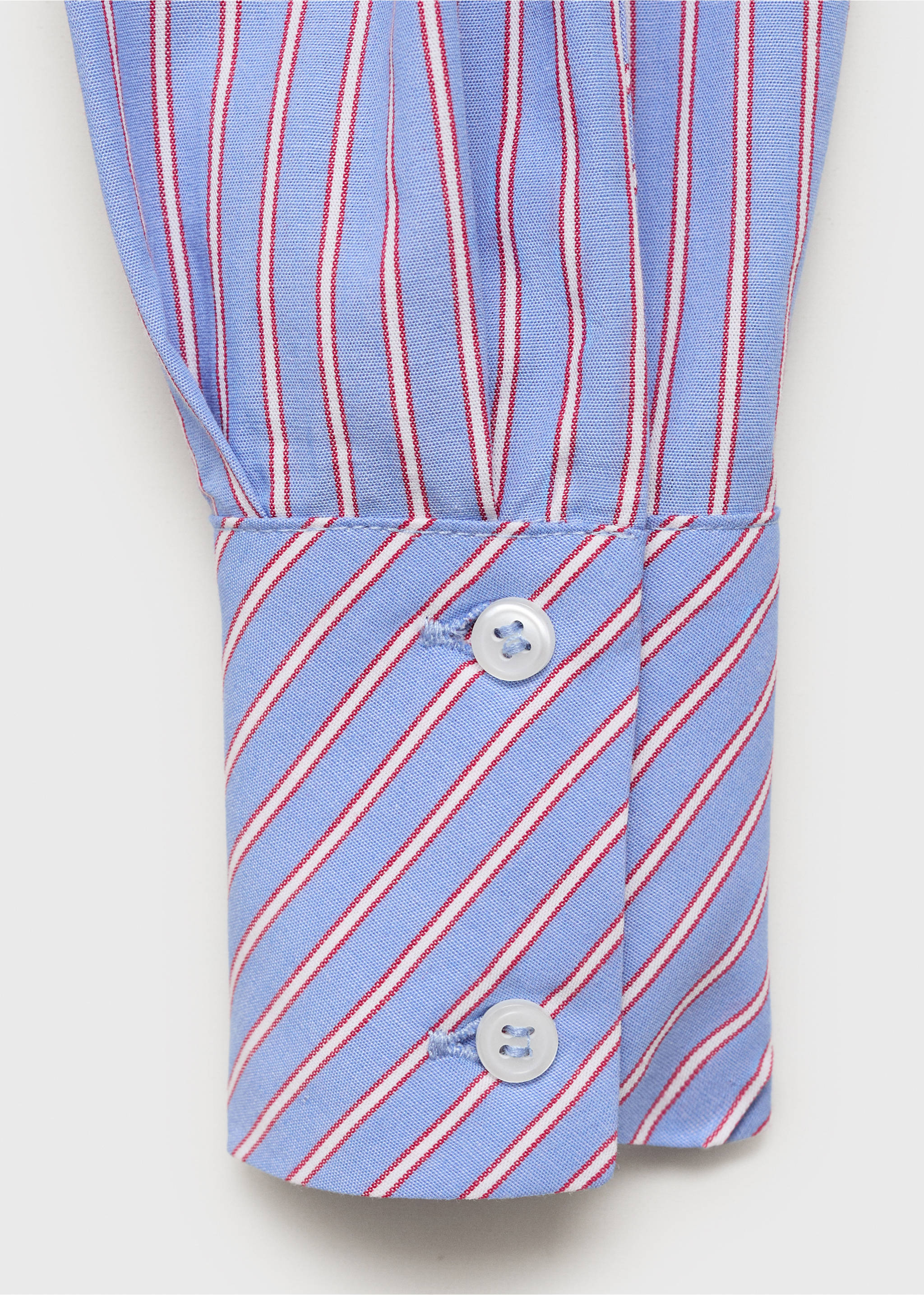 Oversized Baumwollhemd mit Streifenmuster - Detail des Artikels 0, Blau. Ref: 17053304-00.