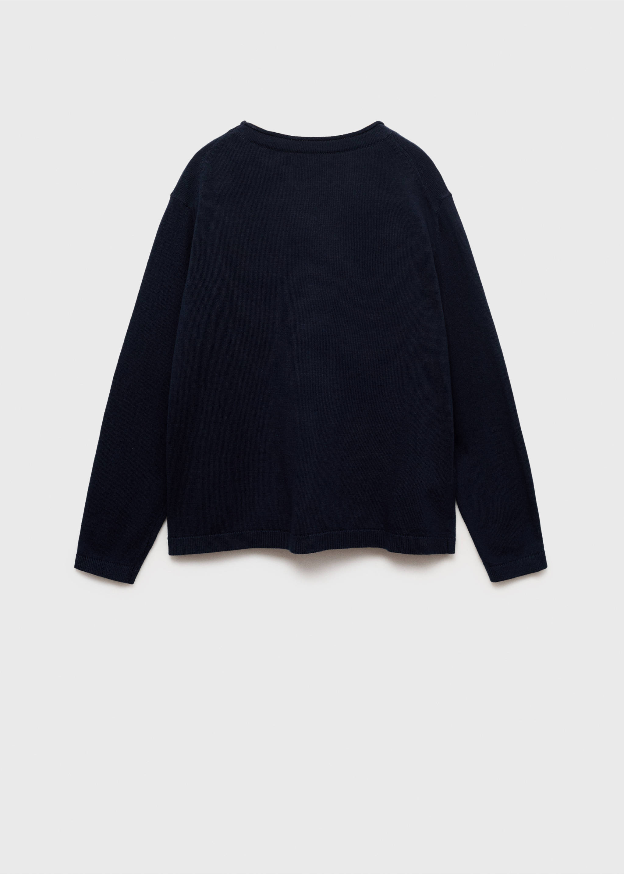 Cotton-blend cardigan - Reverse of the article, Navy. Ref: 17053792-00.