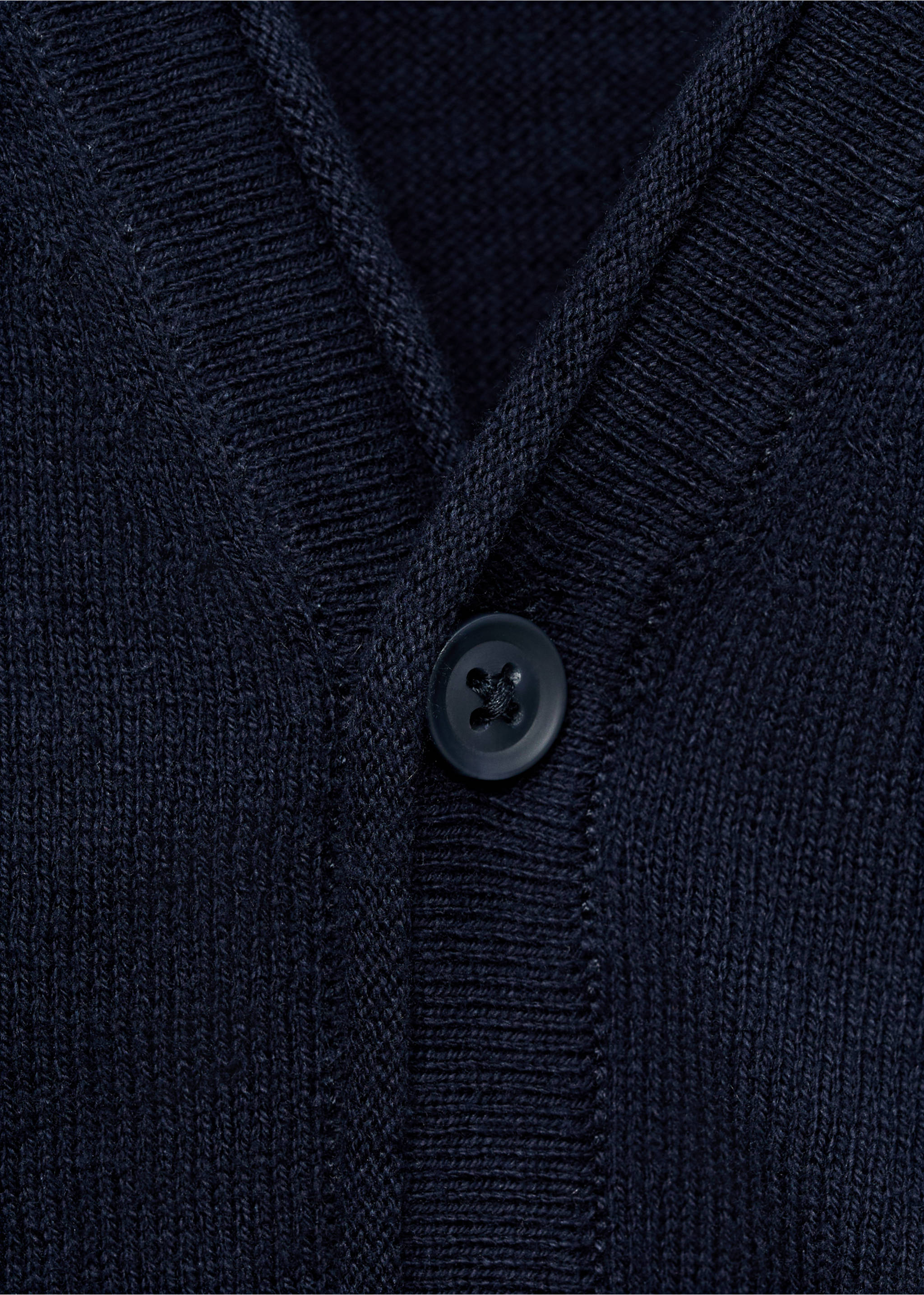 Cotton-blend cardigan - Details of the article 8, Navy. Ref: 17053792-00.