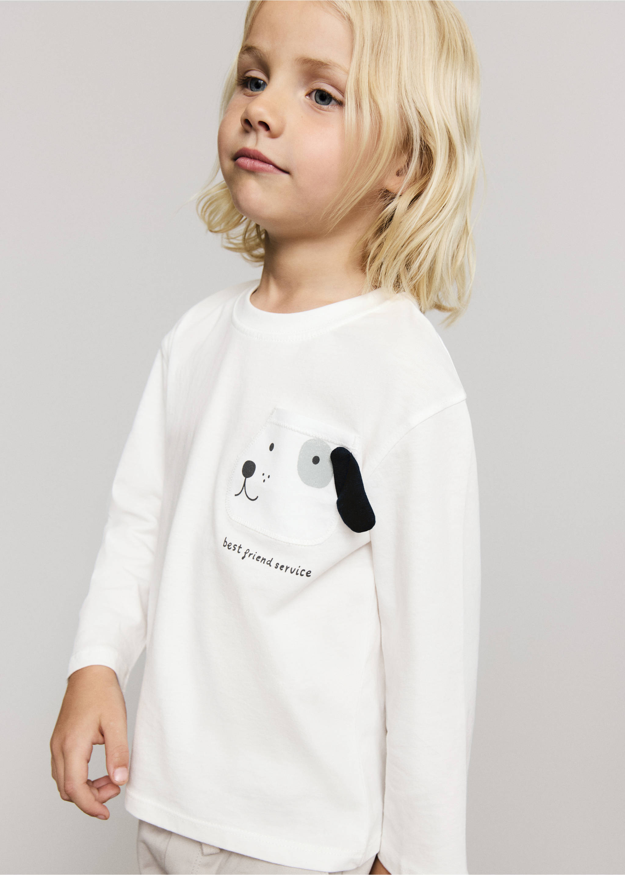 Embroidered animal t-shirt - Medium plane, Off White. Ref: 17053793-00.