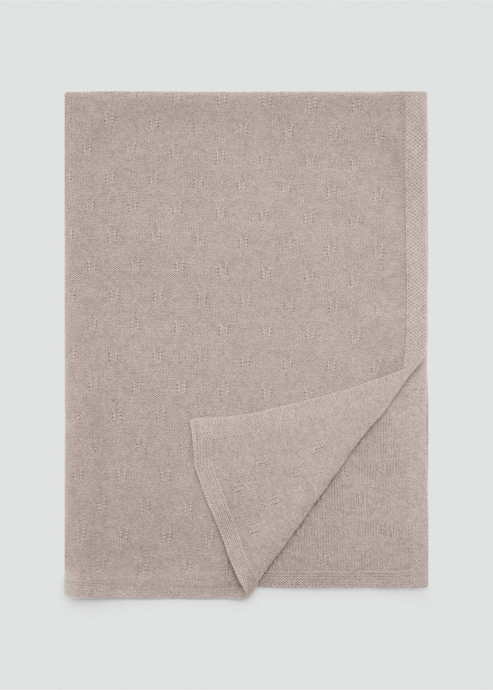 Cotton shawl - Details of the article 1, Medium Brown. Ref: 17053794-00.