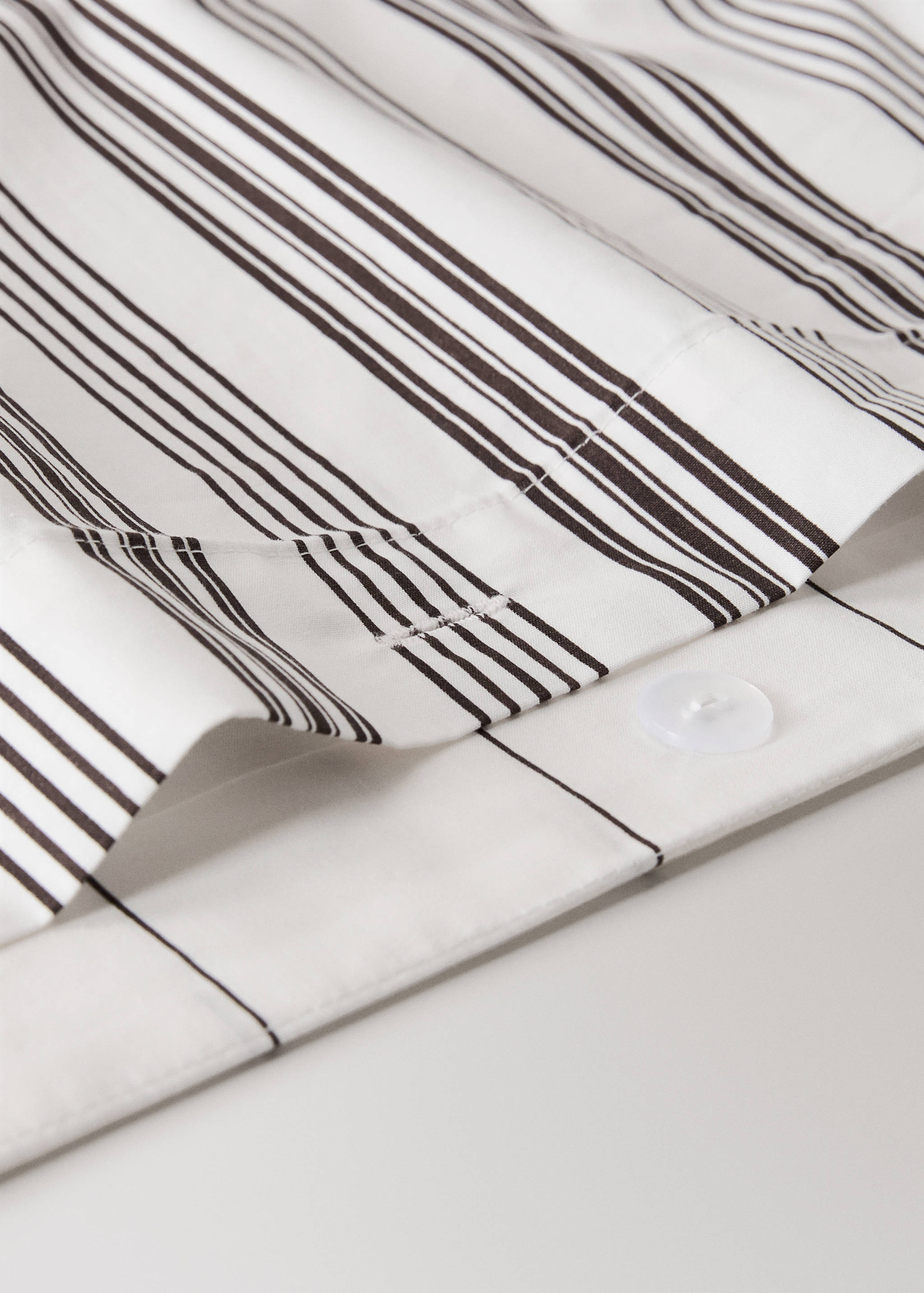 Reversible striped cotton duvet cover for 180/200 cm bed - Details of the article 1