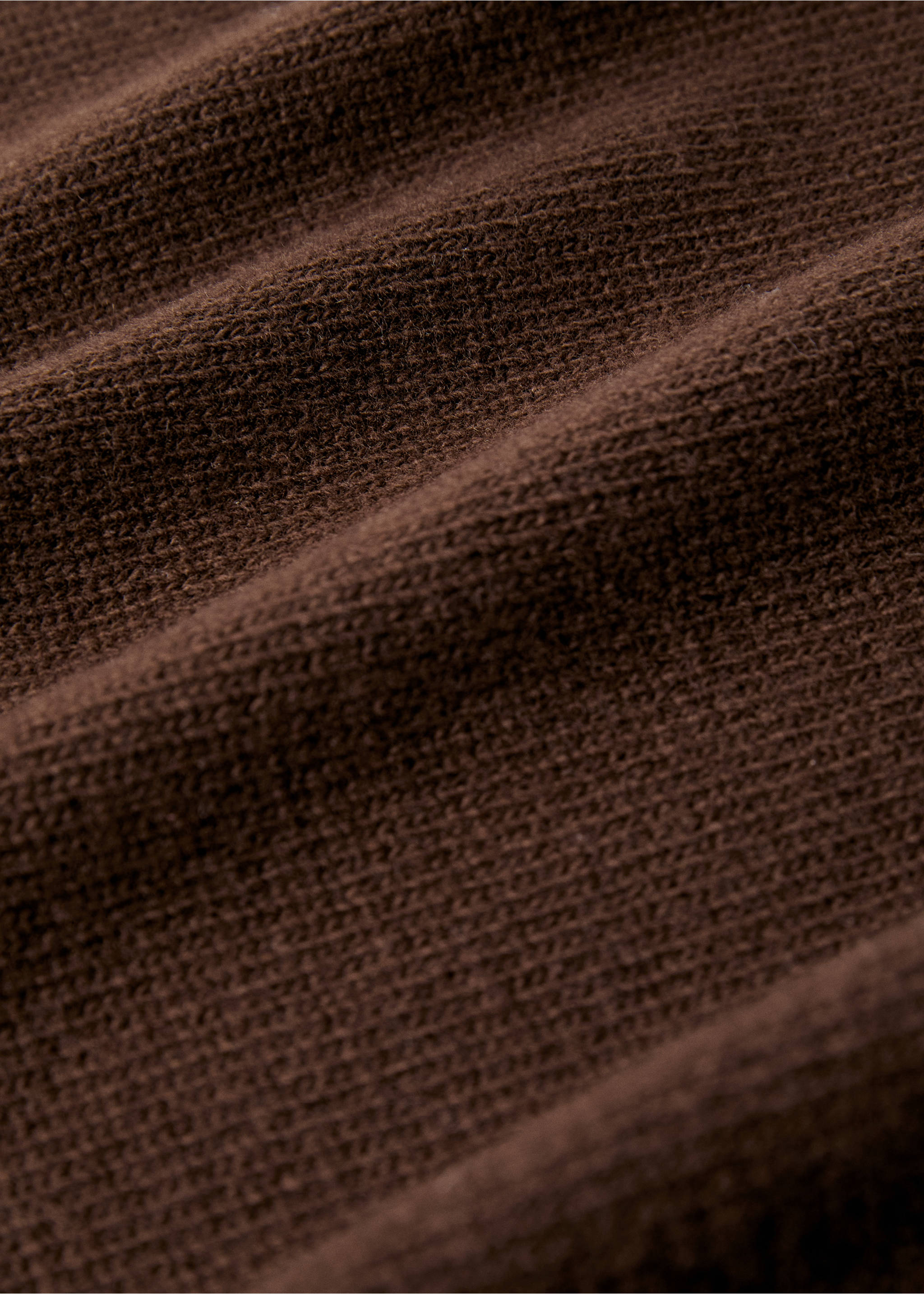 Wool openwork striped children’s blanket - Details of the article 2, Brown. Ref: 17053821-00.
