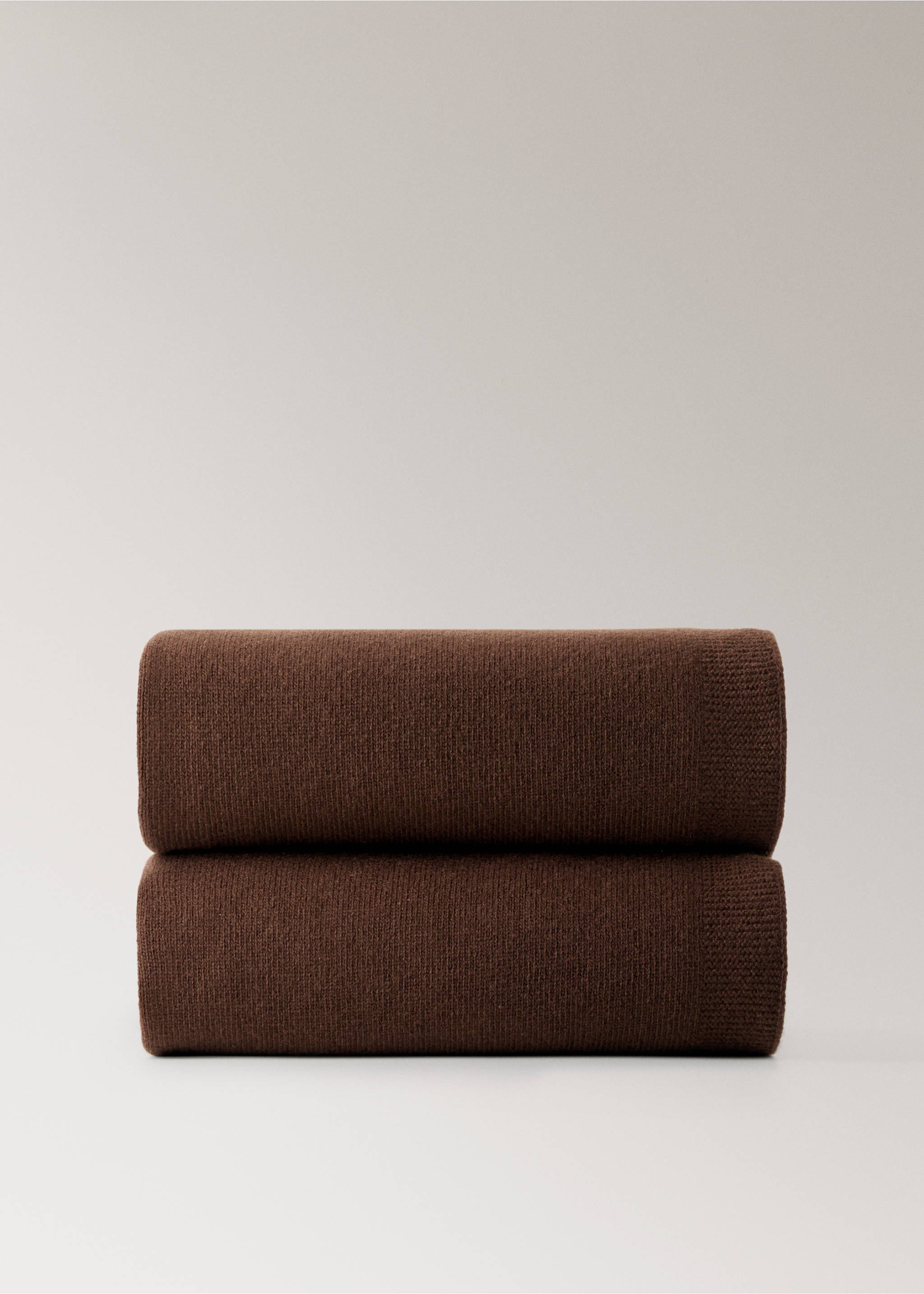 Wool openwork striped children’s blanket - Article without model, Brown. Ref: 17053821-00.