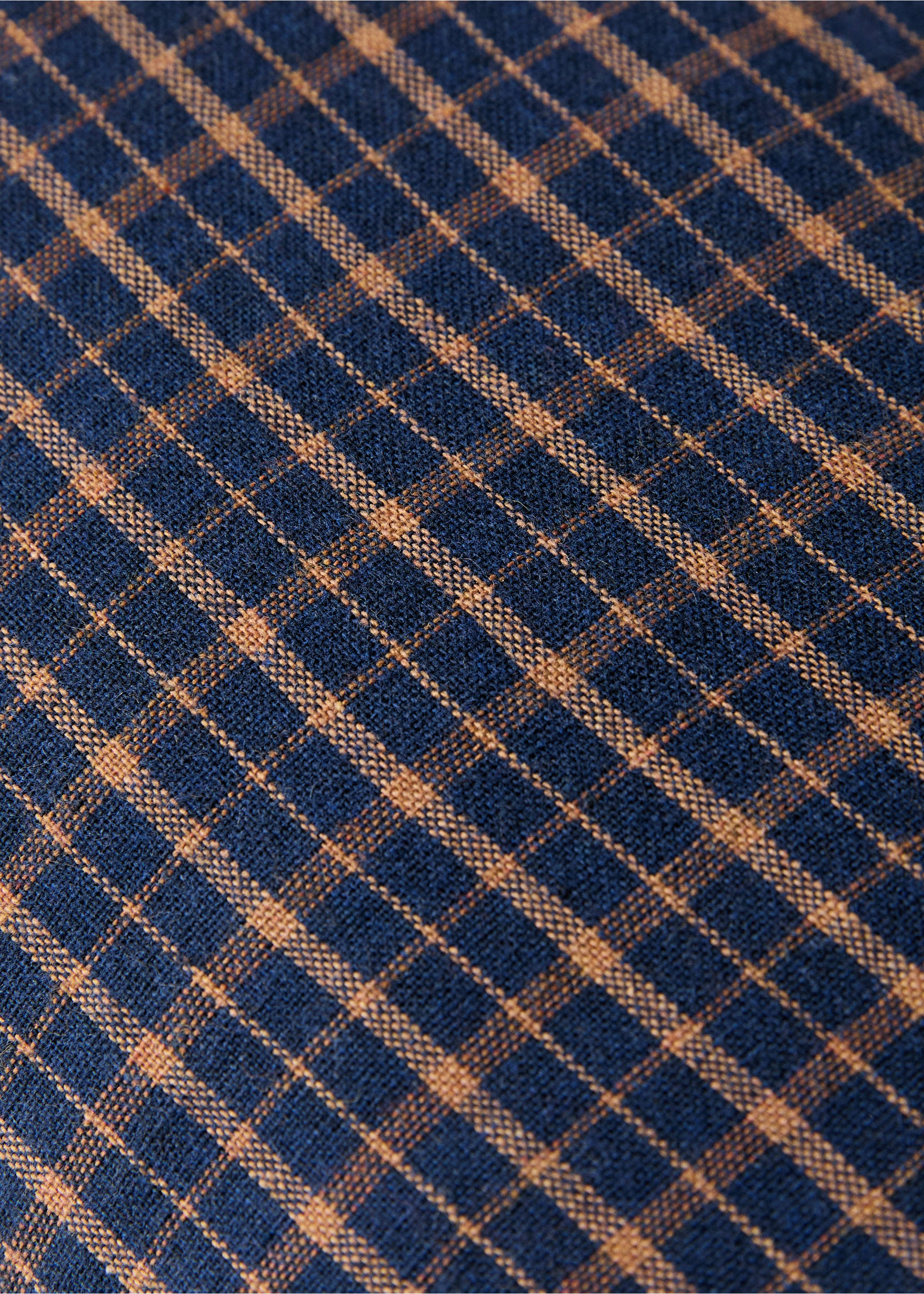 Children's cushion cover with check pattern and overlock stitching 20x30 cm - Details of the article 2, Night Blue. Ref: 17053824-00.