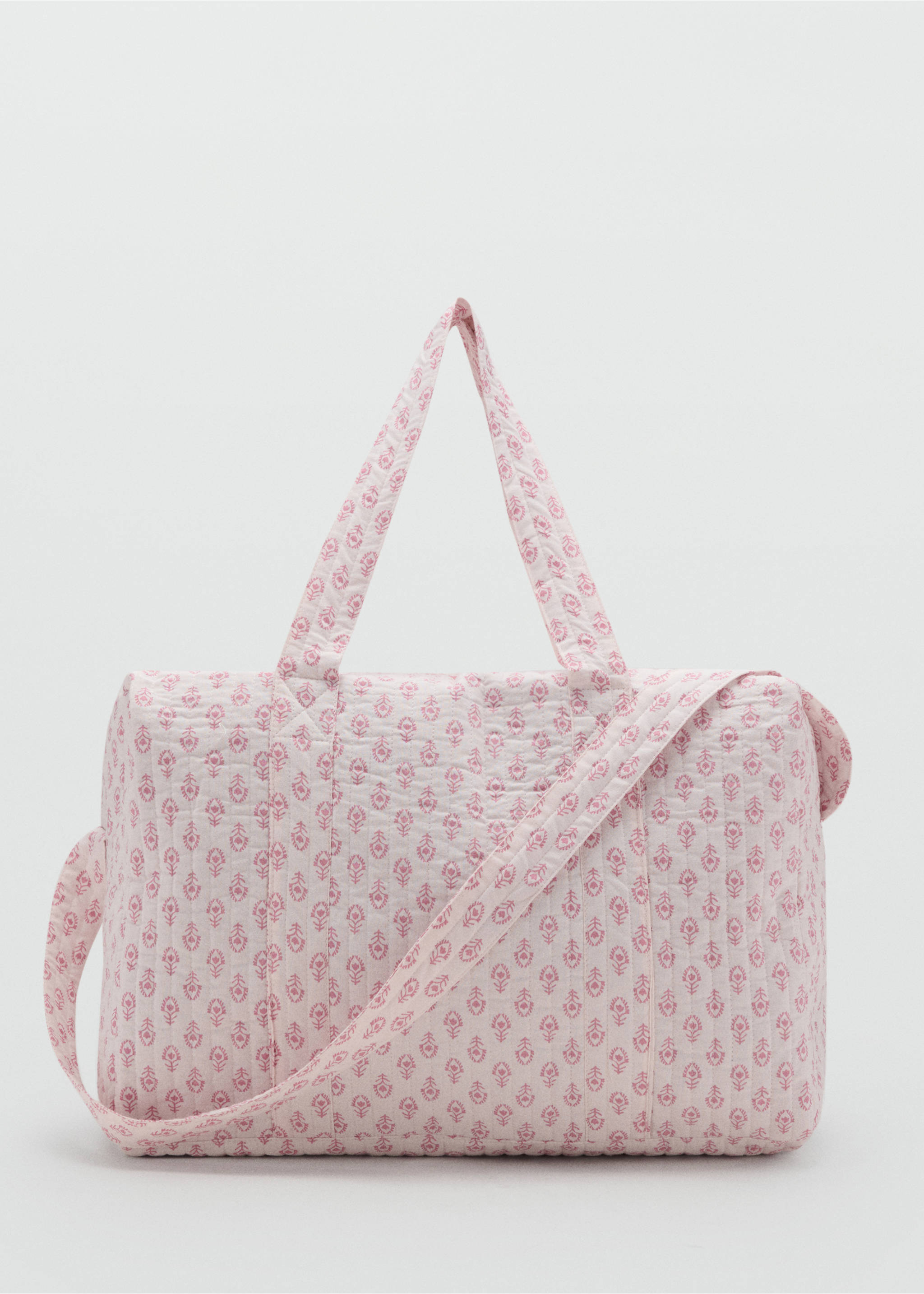 Tasche mit floralem Muster - Artikel ohne Model, Zartrosa. Ref: 17053825-00.