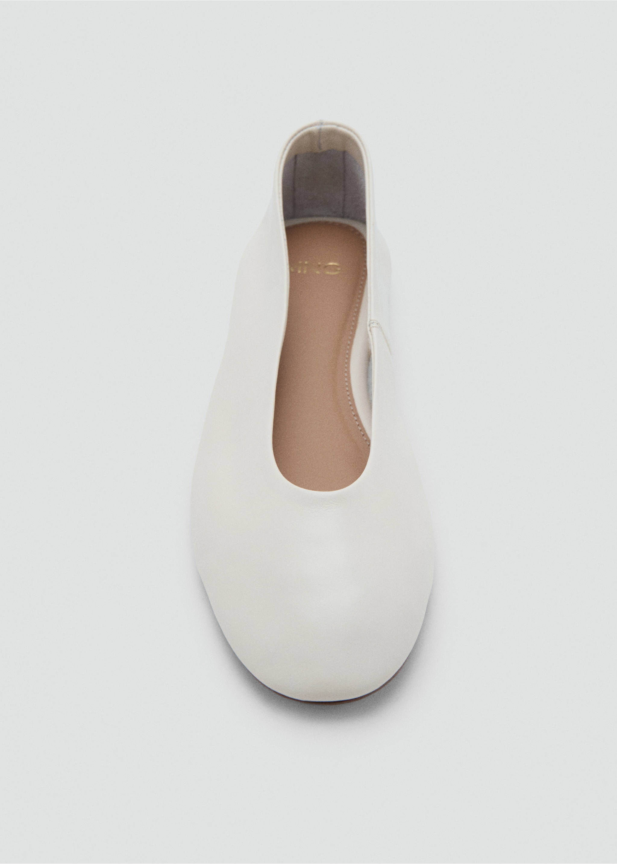 Leather ballet flats - Details of the article 2, Ecru. Ref: 17053828-00.