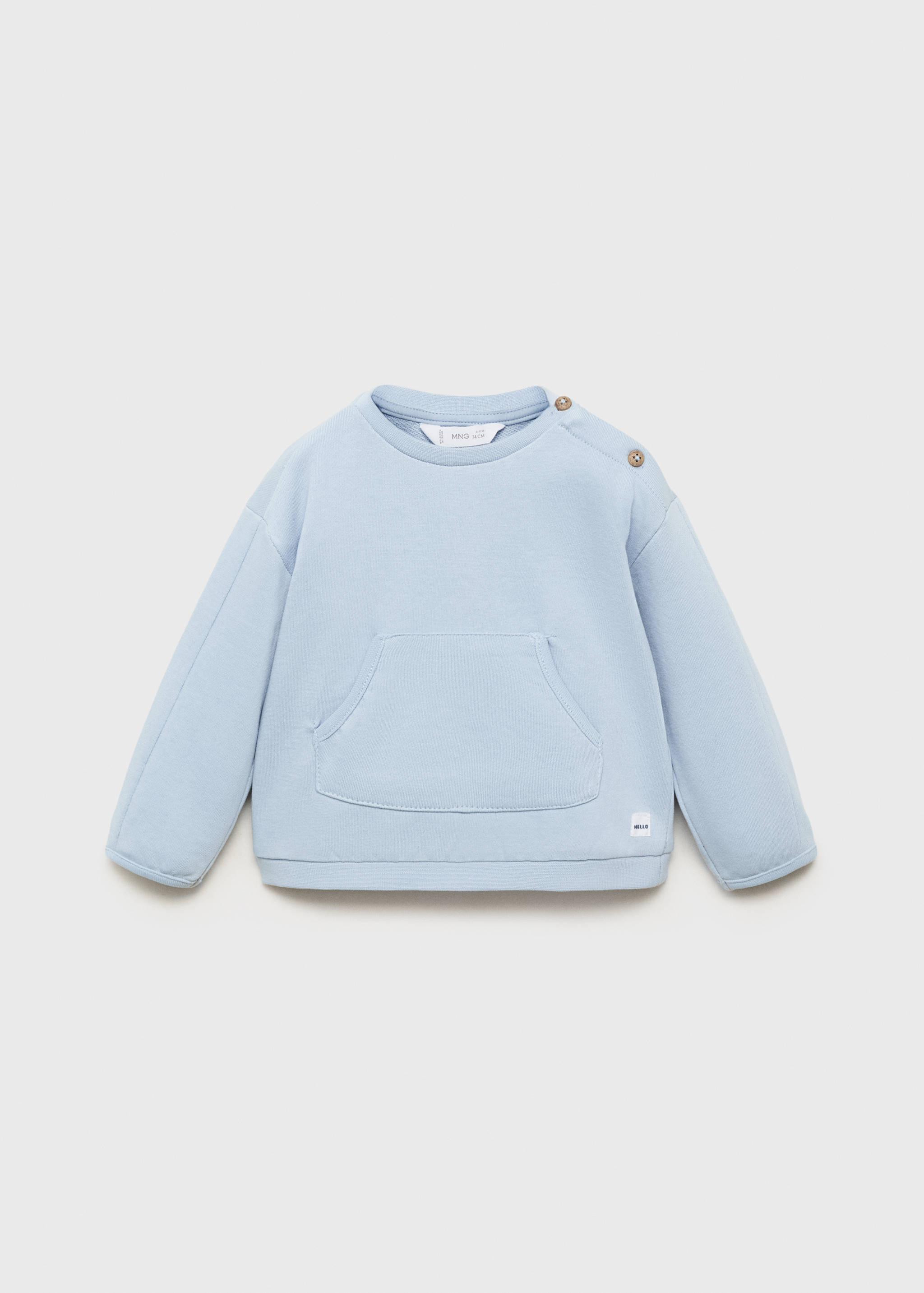 Bavlněná mikina s knoflíky - Zboží bez modelu