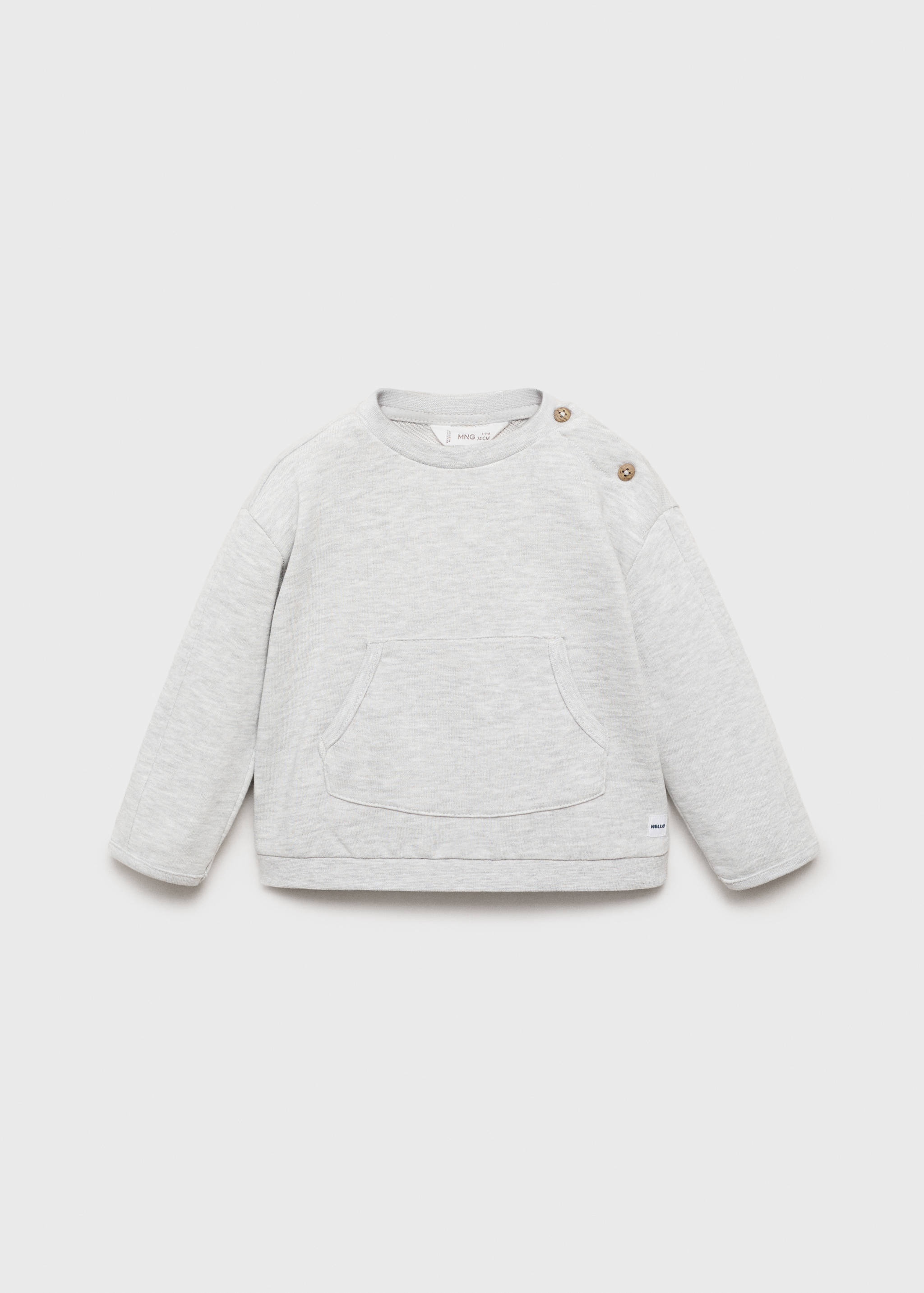 Bavlněná mikina s knoflíky - Zboží bez modelu