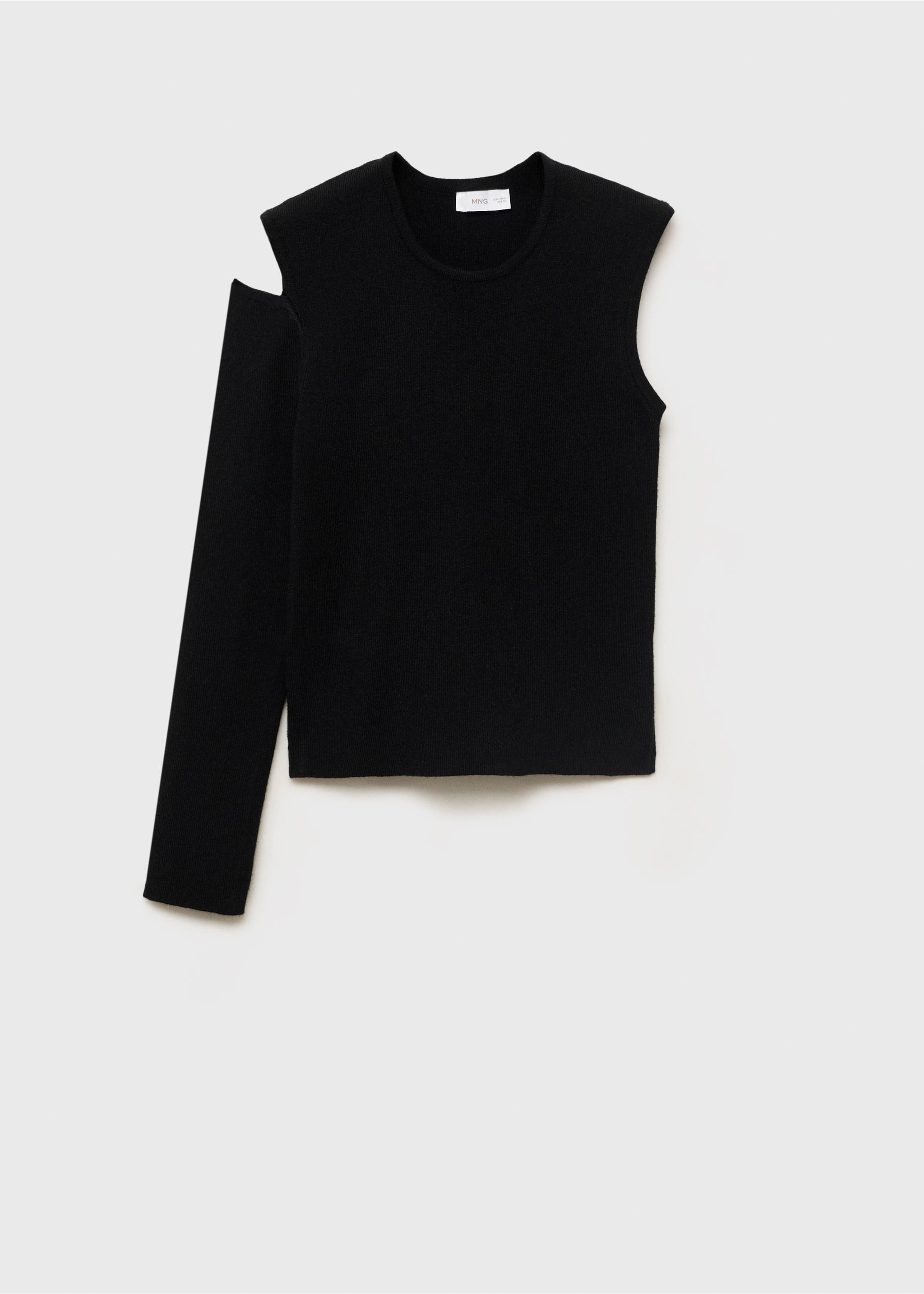 Asymmetrical t-shirt with cut-out - Article without model, Black. Ref: 17054074-00.