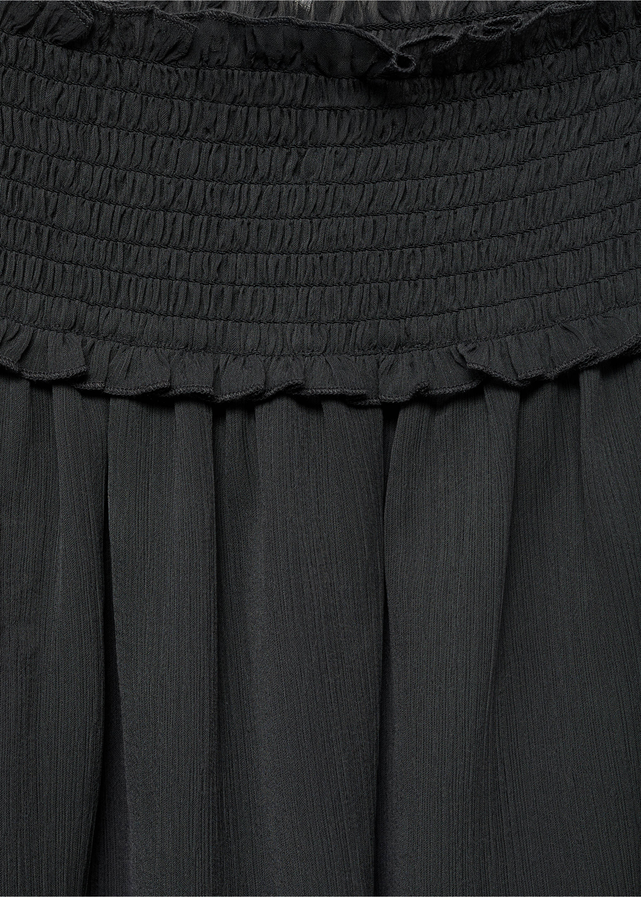 Strapless blouse with ruffled panel - Details of the article 8, Charcoal. Ref: 17054078-00.