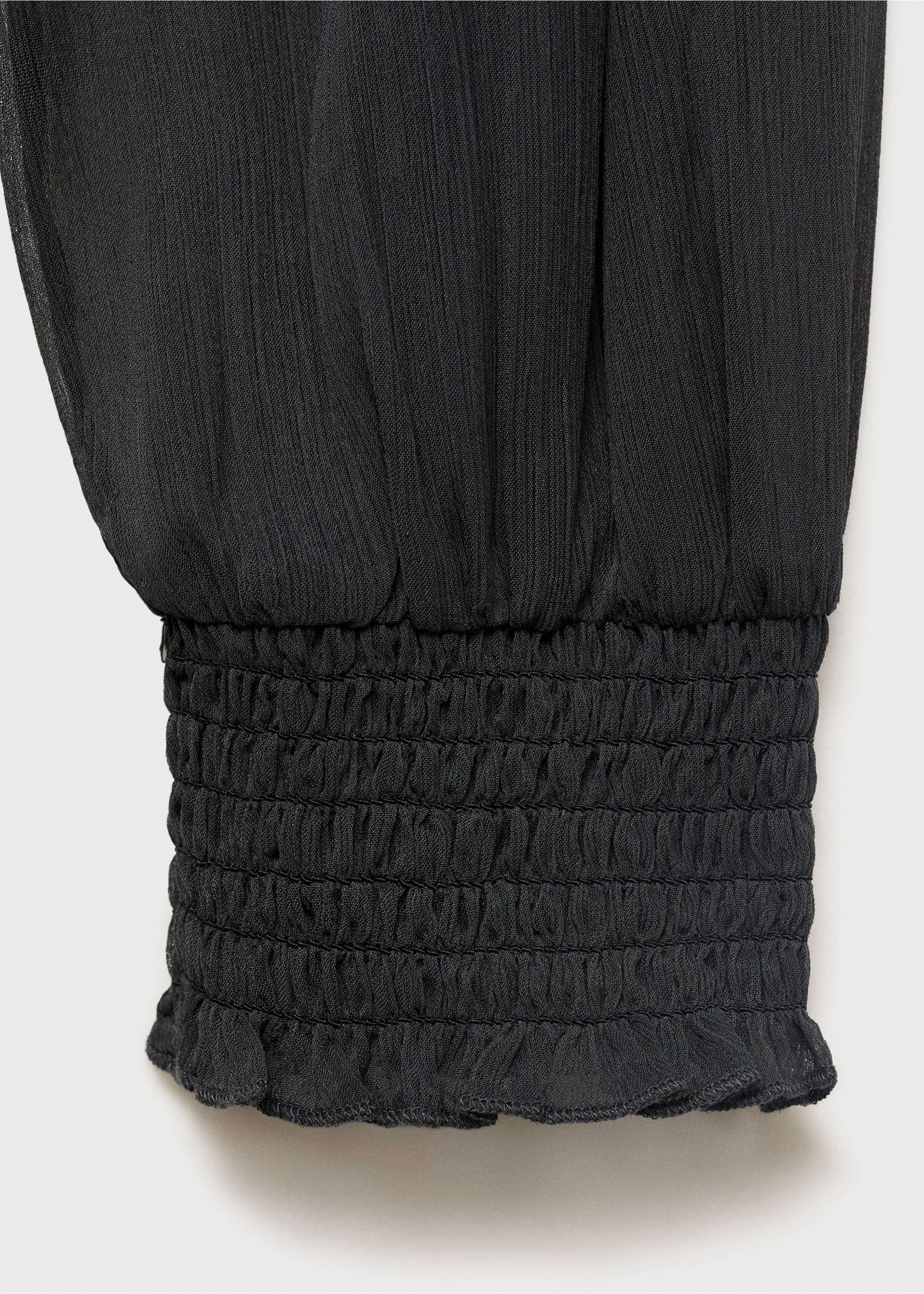 Strapless blouse with ruffled panel - Details of the article 0, Charcoal. Ref: 17054078-00.
