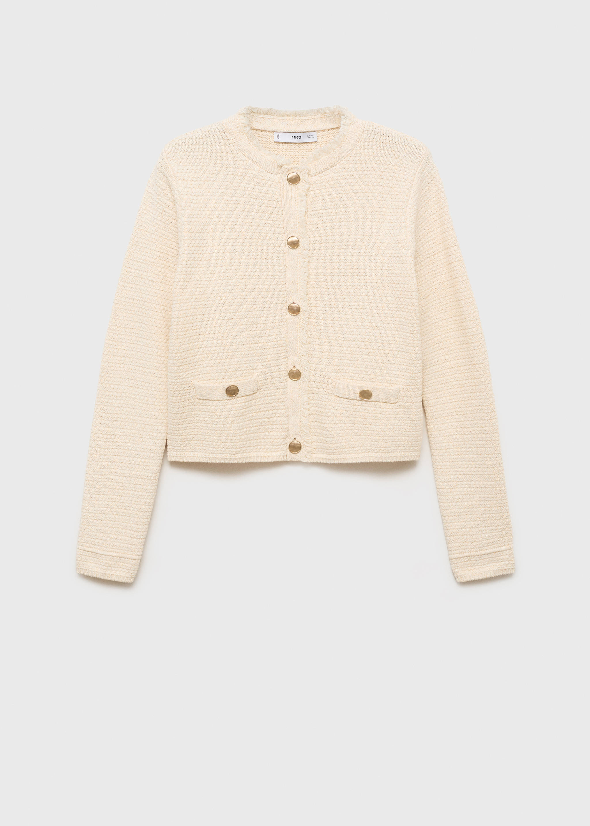 Knitted cardigan with frayed ends - Article without model