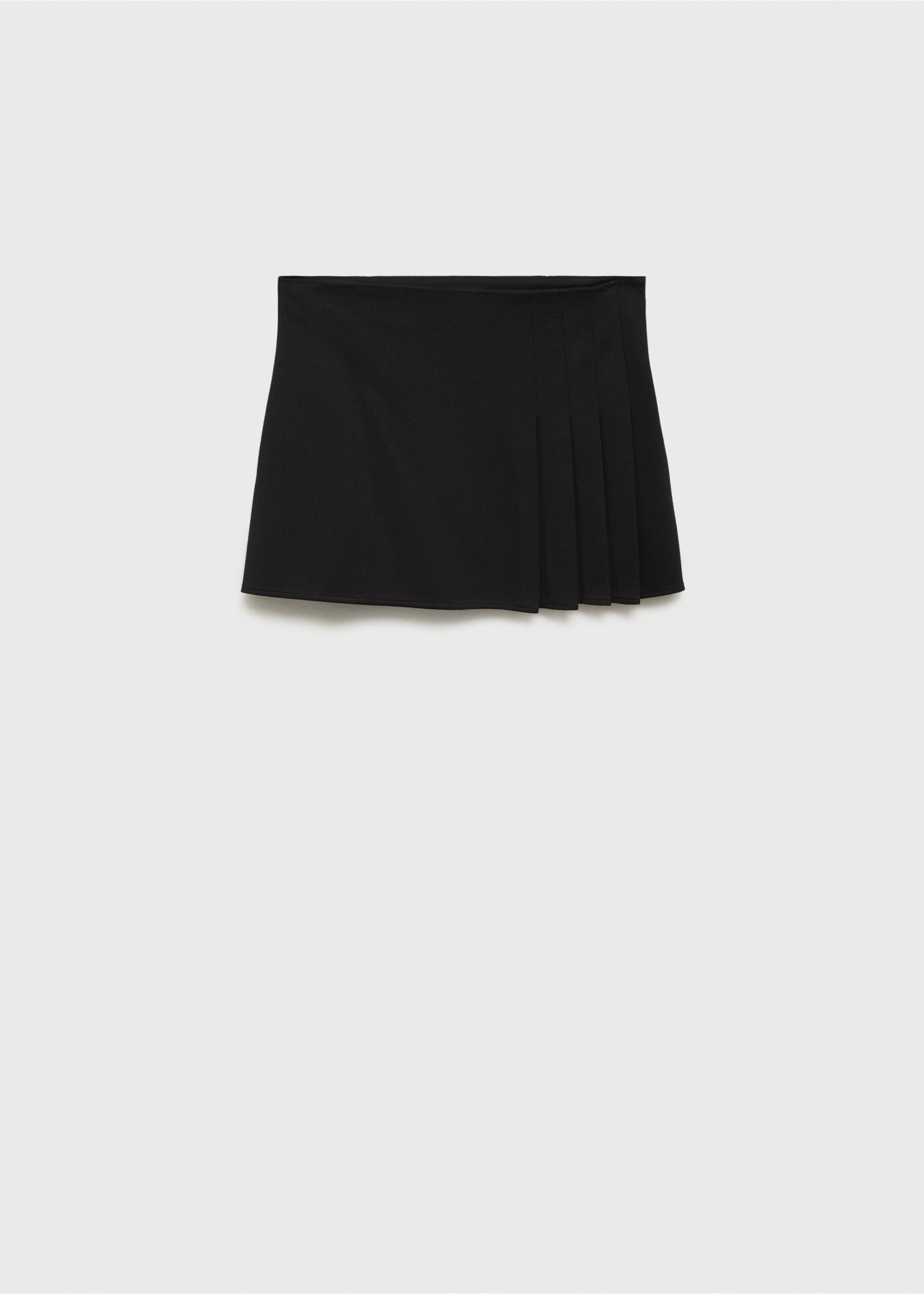Pleated mini-skirt - Article without model, Black. Ref: 17054086-00.