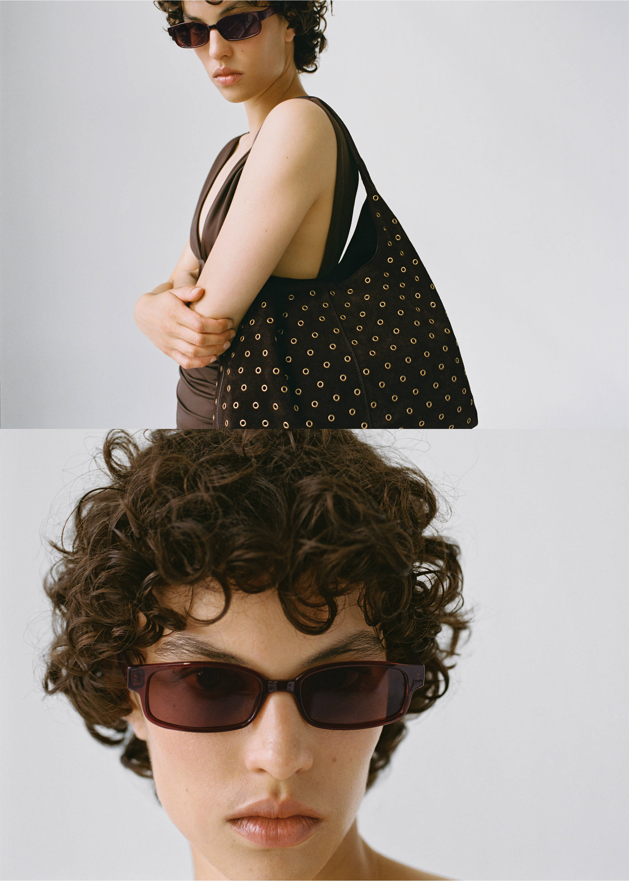 Rectangular-frame sunglasses - Details of the article 6, Brown. Ref: 17054087-00.
