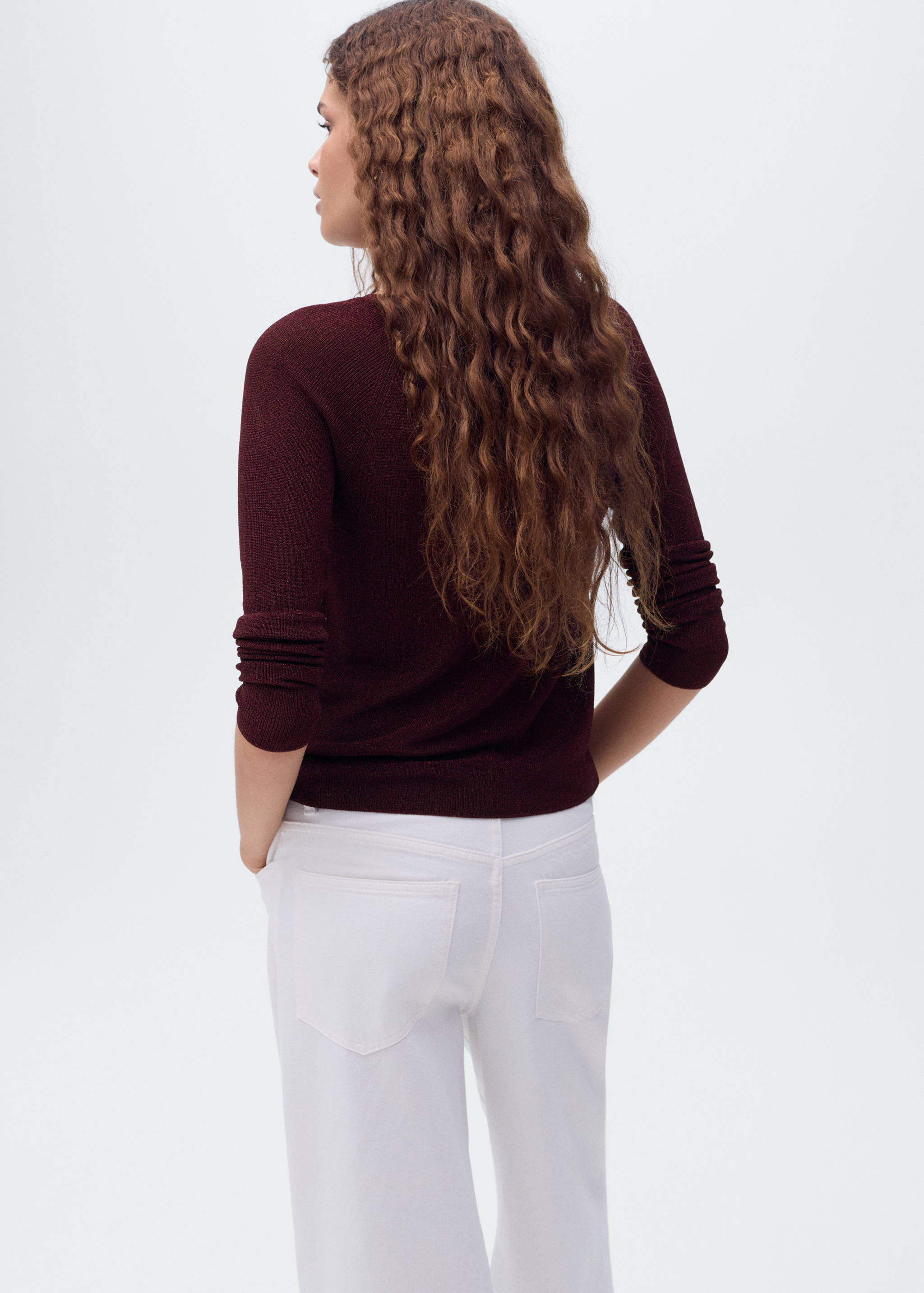 V-neck lurex sweater - Reverse of the article