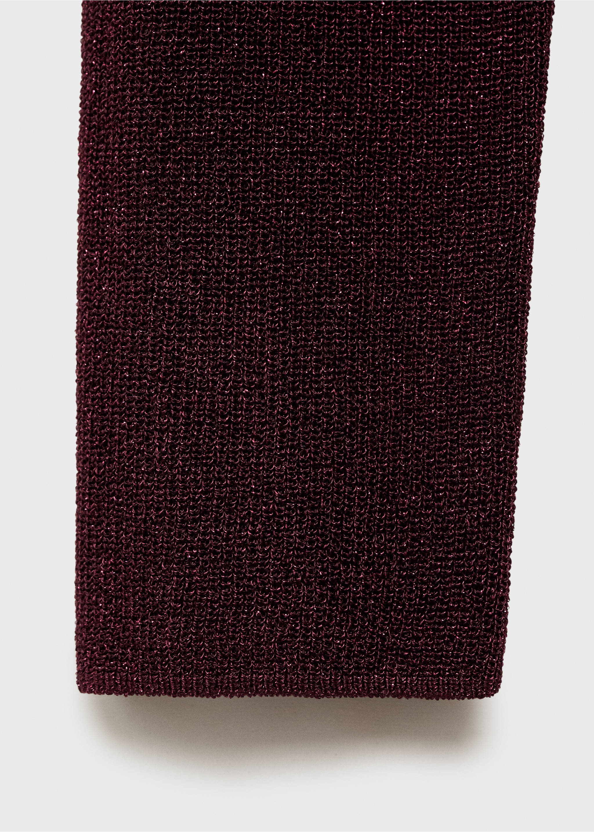 V-neck lurex sweater - Details of the article 8, Wine. Ref: 17054091-00.