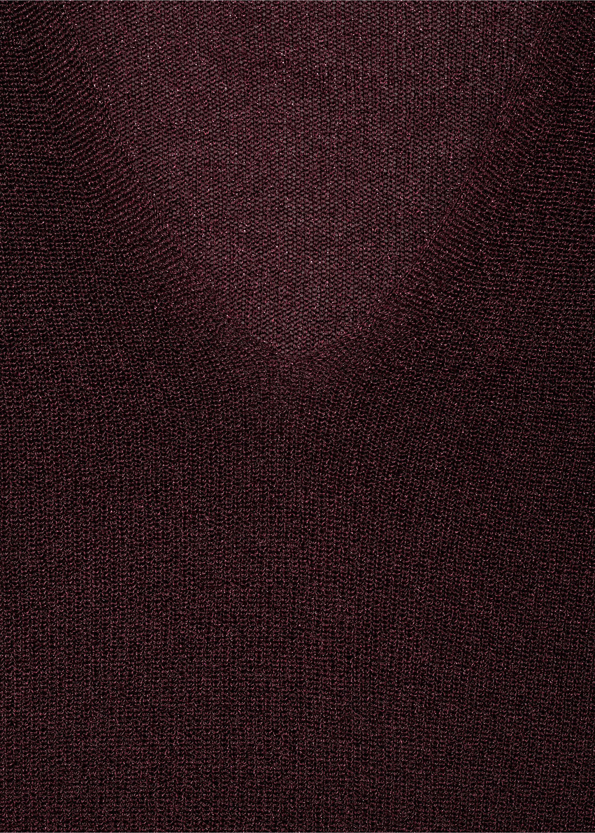 V-neck lurex sweater - Details of the article 0, Wine. Ref: 17054091-00.