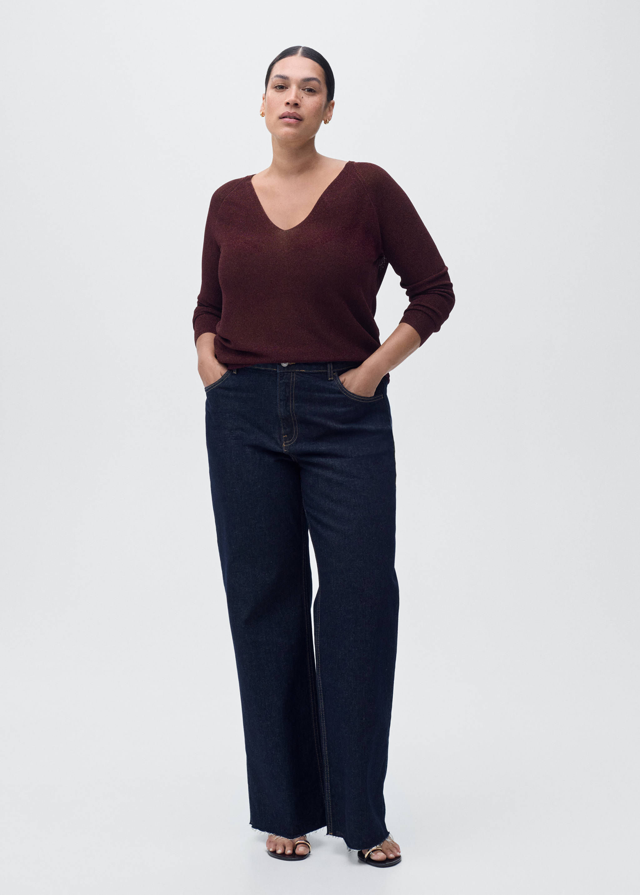 V-neck lurex sweater - Details of the article 3