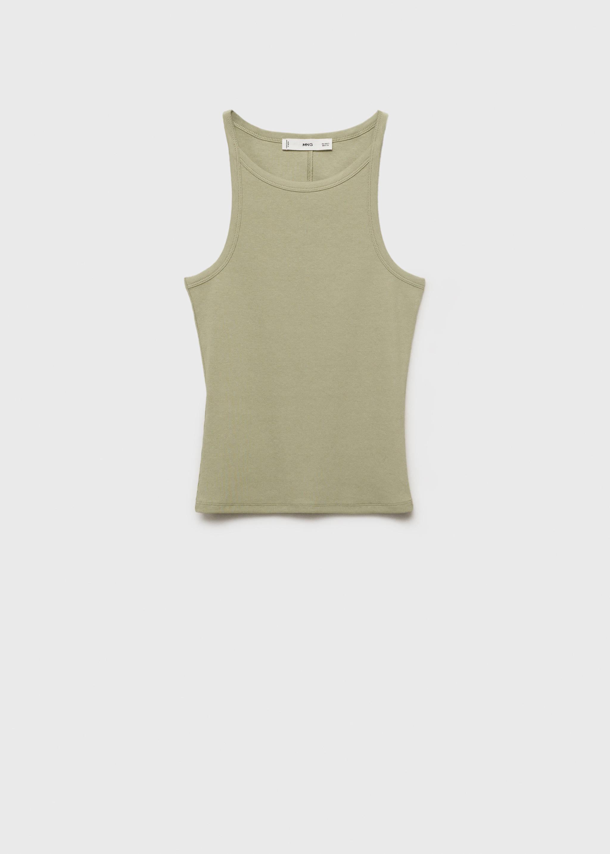 Ribbed cotton-blend top - Article without model