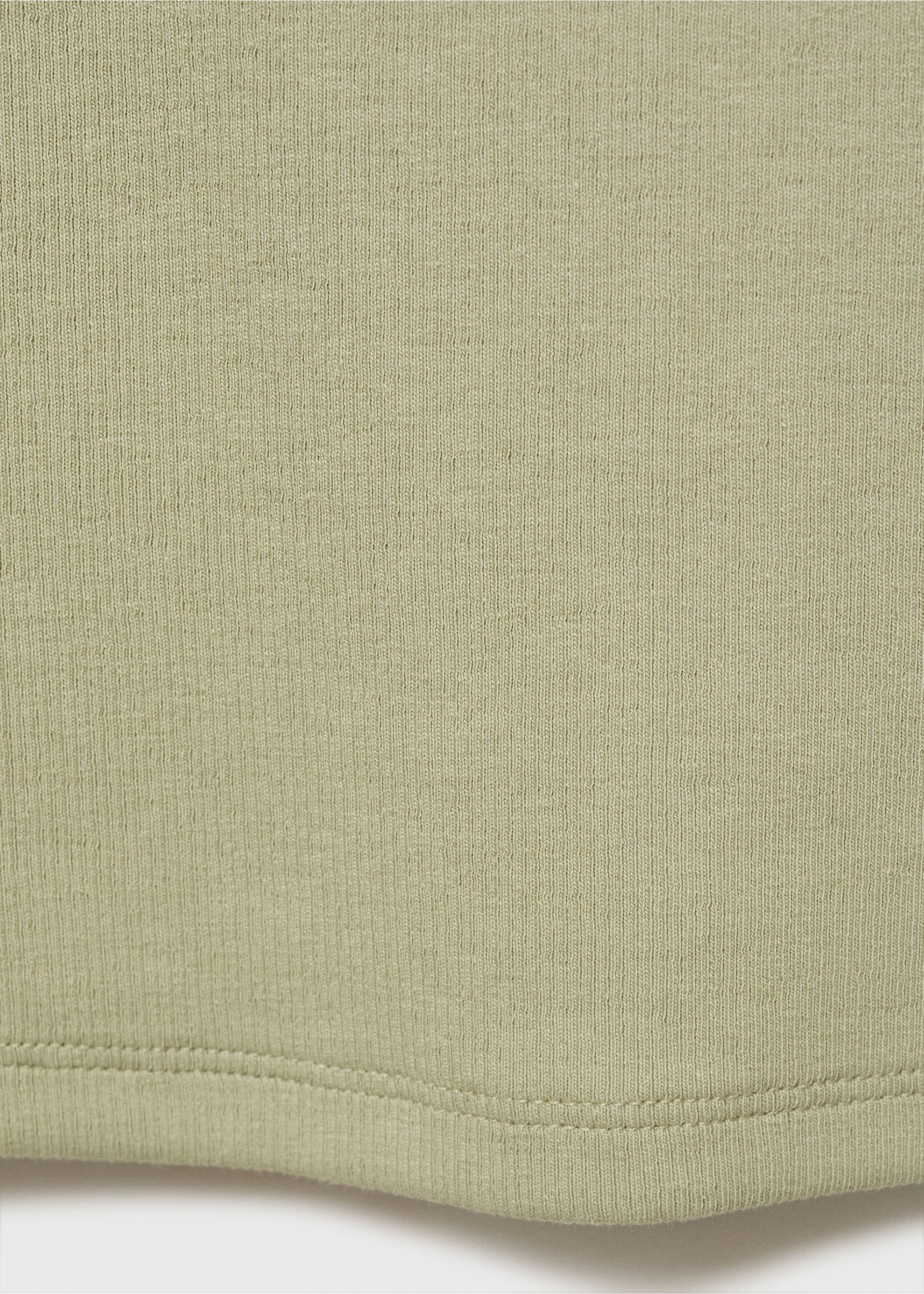 Ribbed cotton-blend top - Details of the article 0, Khaki. Ref: 17054096-00.