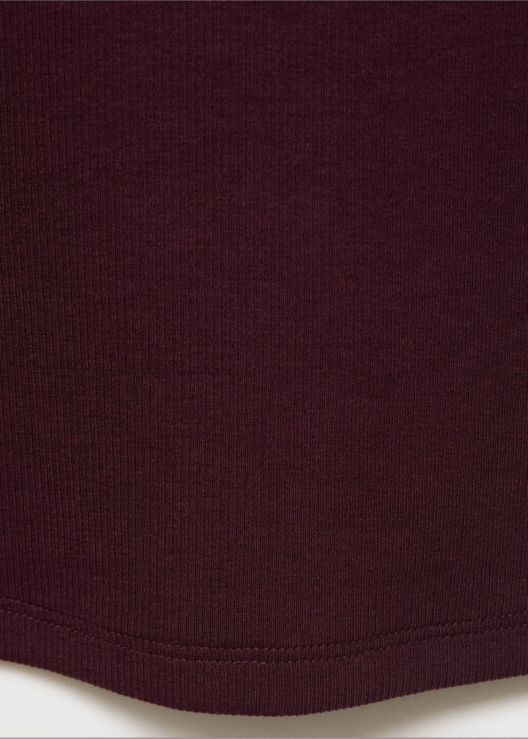 Ribbed cotton-blend top - Details of the article 0, Burgundy. Ref: 17054096-00.