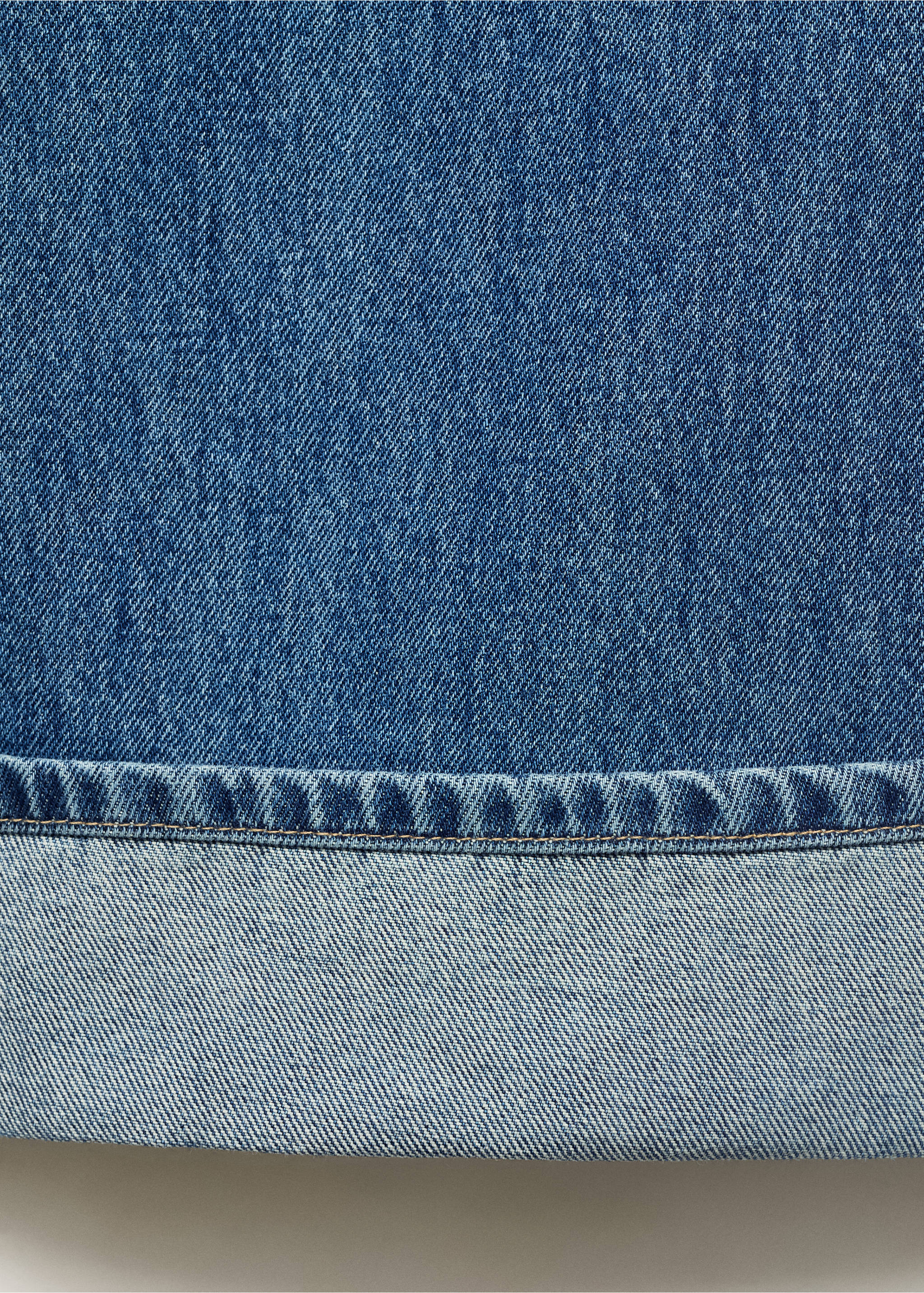 Wide leg jeans with turn-up hem - Details of the article 0, Medium Blue. Ref: 17054099-00.